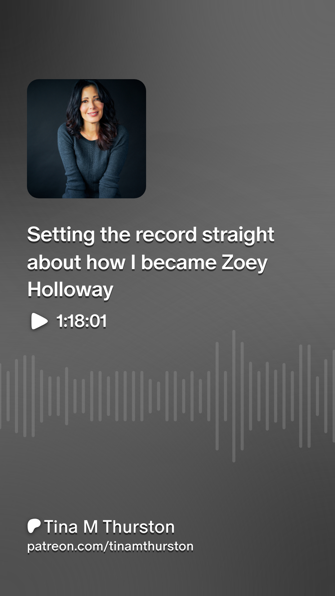 Setting the record straight about how I became Zoey Holloway | Patreon