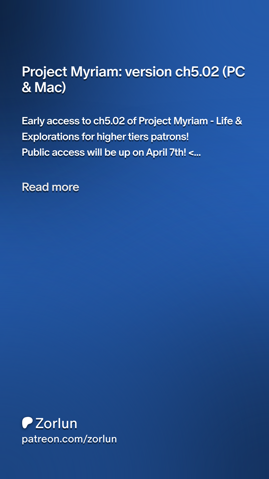 Project Myriam: version ch5.02 (PC & Mac) | Patreon