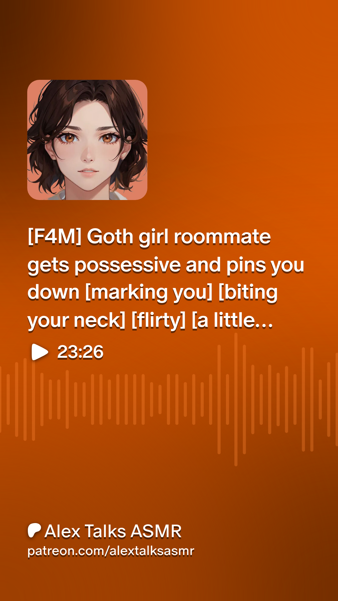 F4M] Goth girl roommate gets possessive and pins you down [marking you]  [biting your neck] [flirty] [a little yandere-ish] [pinning you down]  [jealous] [needy speaker] [roommates with benefits] | Patreon