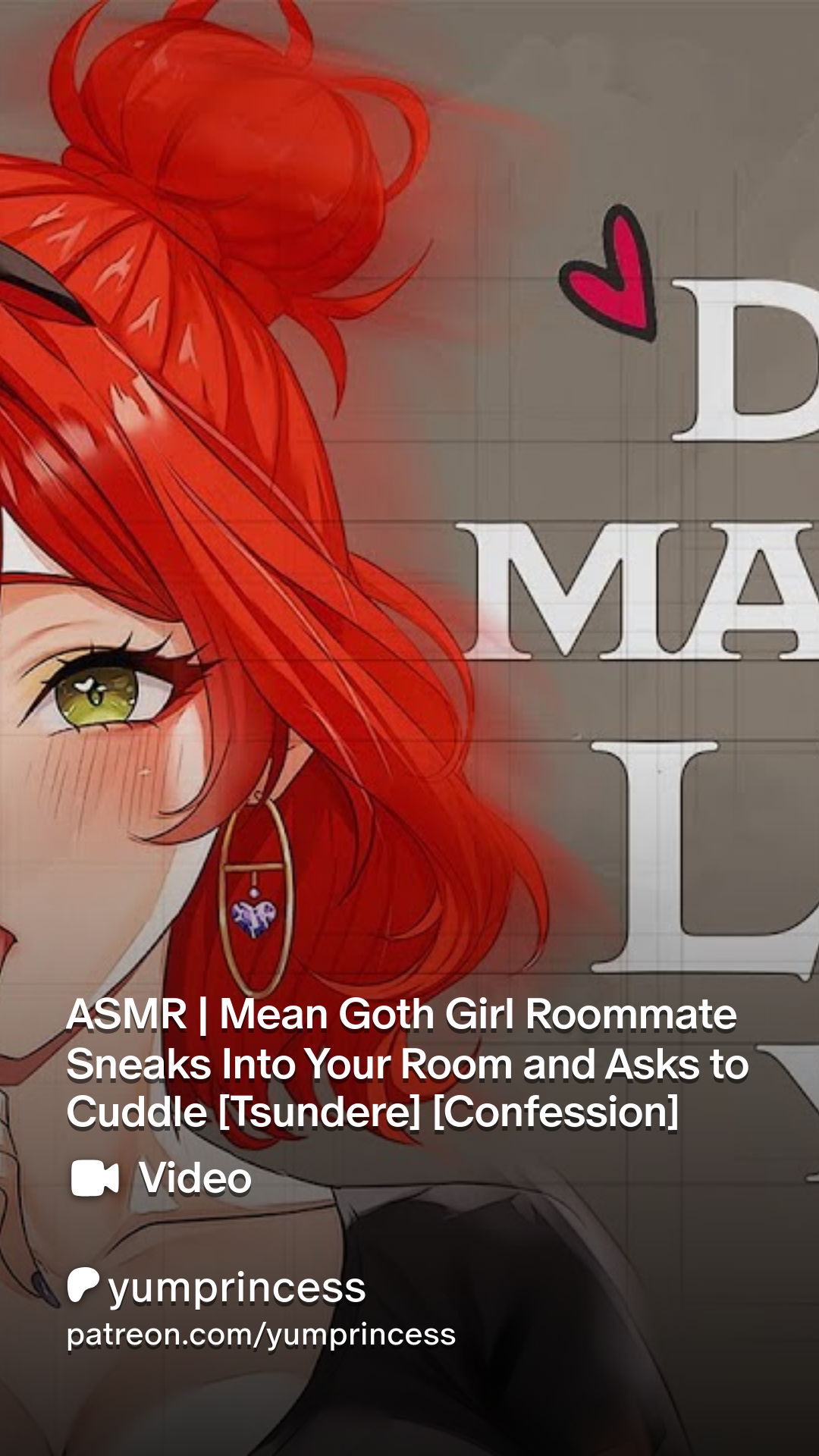 ASMR | Mean Goth Girl Roommate Sneaks Into Your Room and Asks to Cuddle  [Tsundere] [Confession] | Patreon