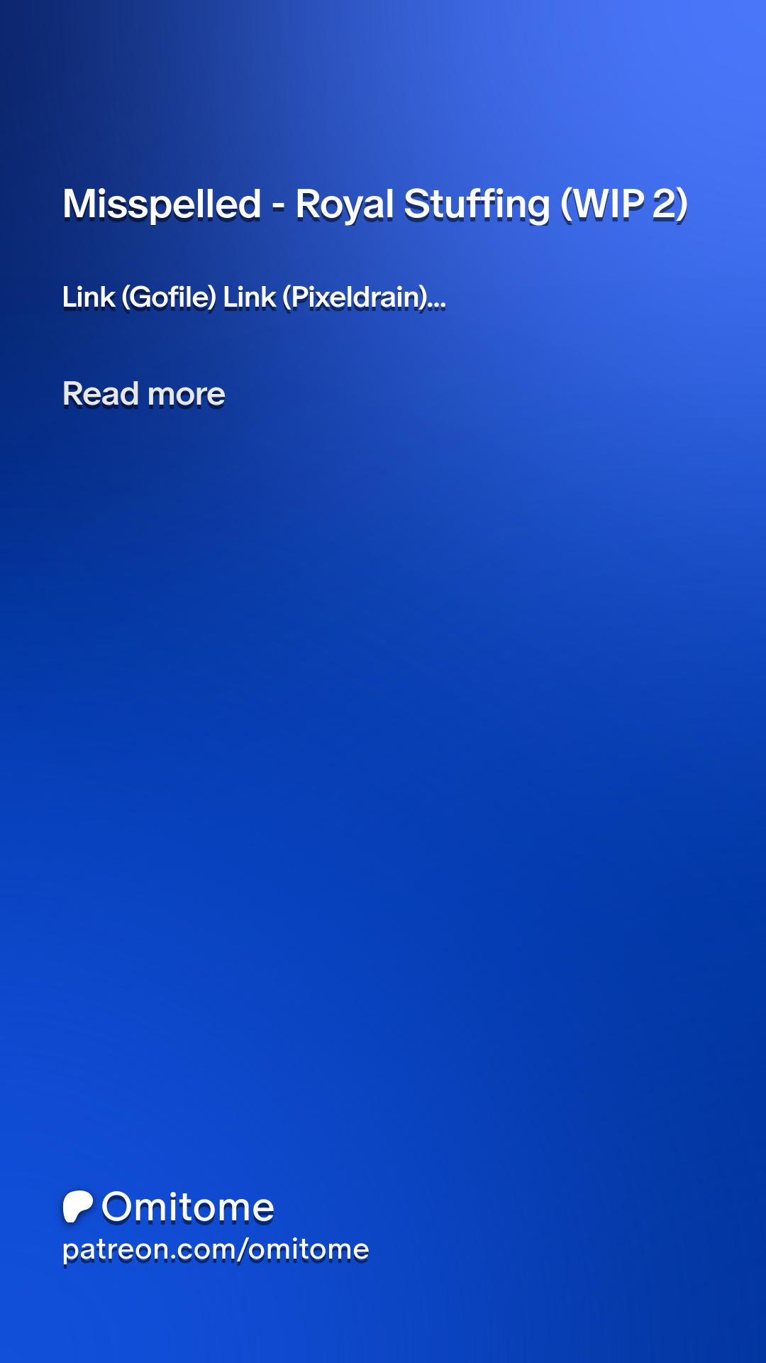 A new Patreon update shows a private moment from Misspelled