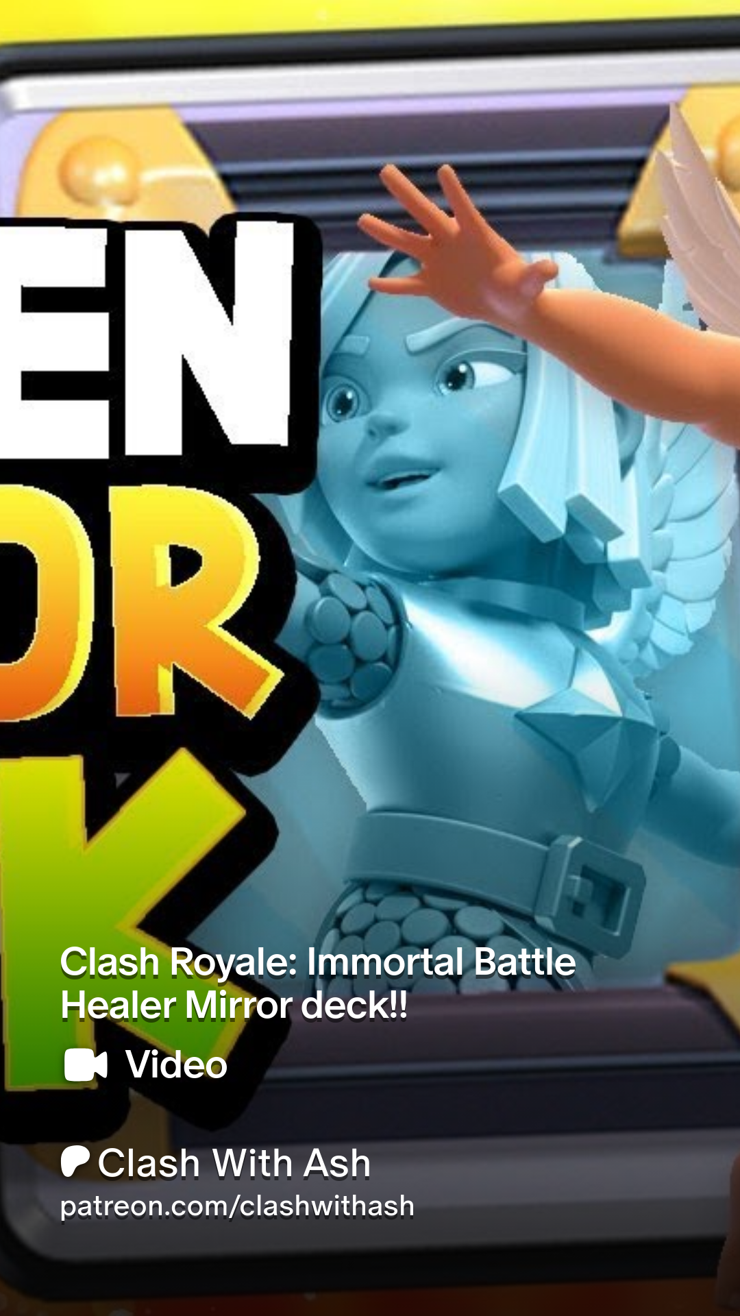 Clash Royale: Immortal Battle Healer Mirror deck!! | Patreon