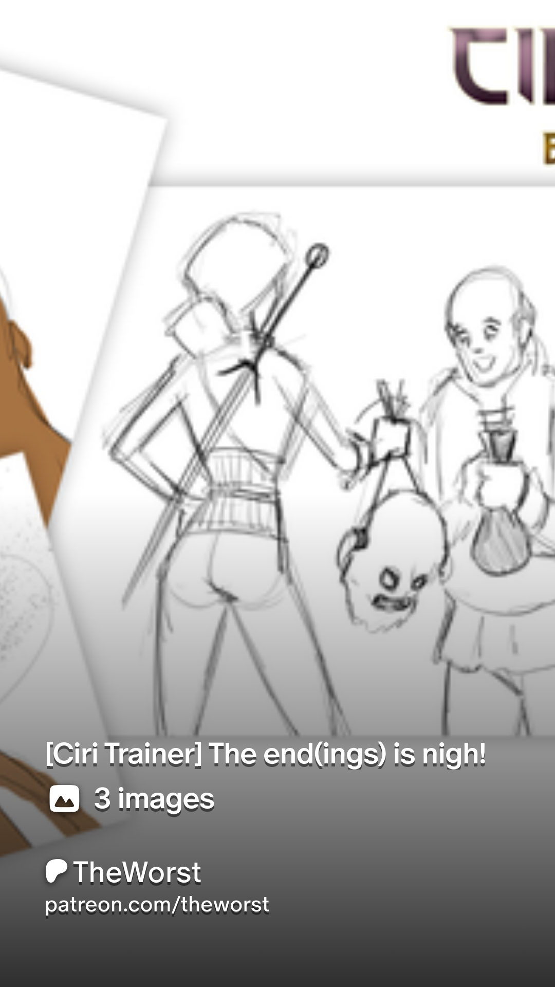 Ciri Trainer] The end(ings) is nigh! | Patreon