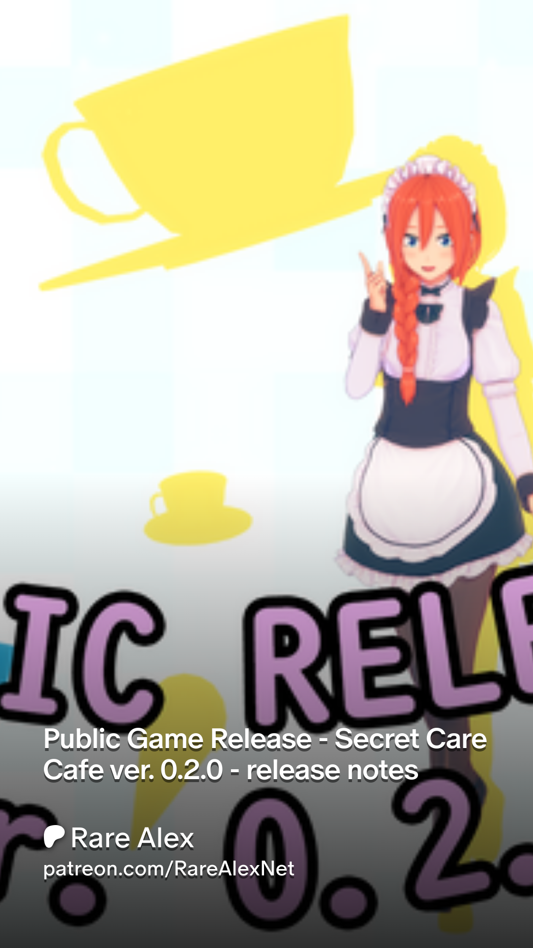 Public Game Release - Secret Care Cafe ver. 0.2.0 - release notes | Patreon