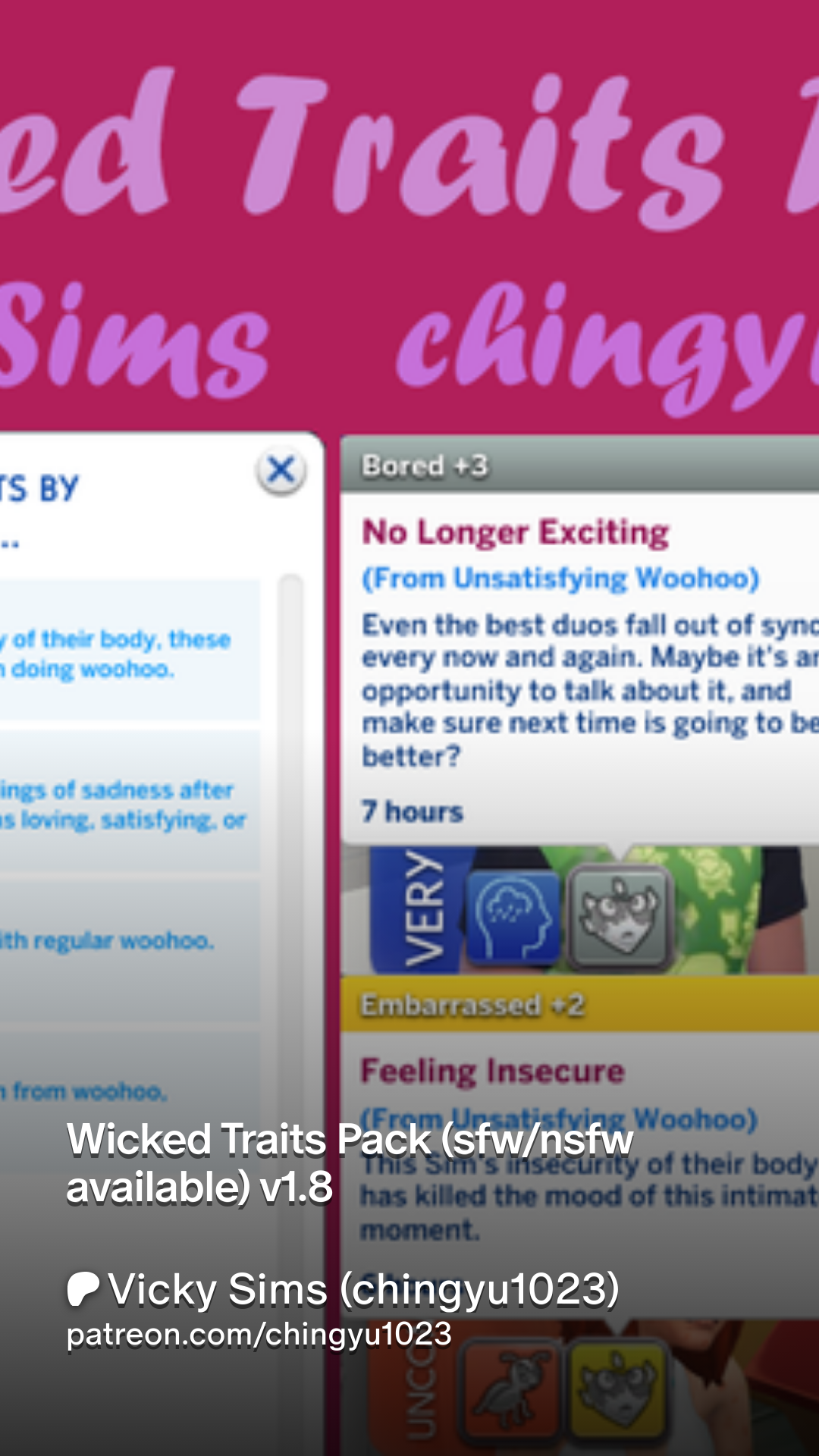Wicked Traits Pack (sfwnsfw available) v1.8 | Patreon