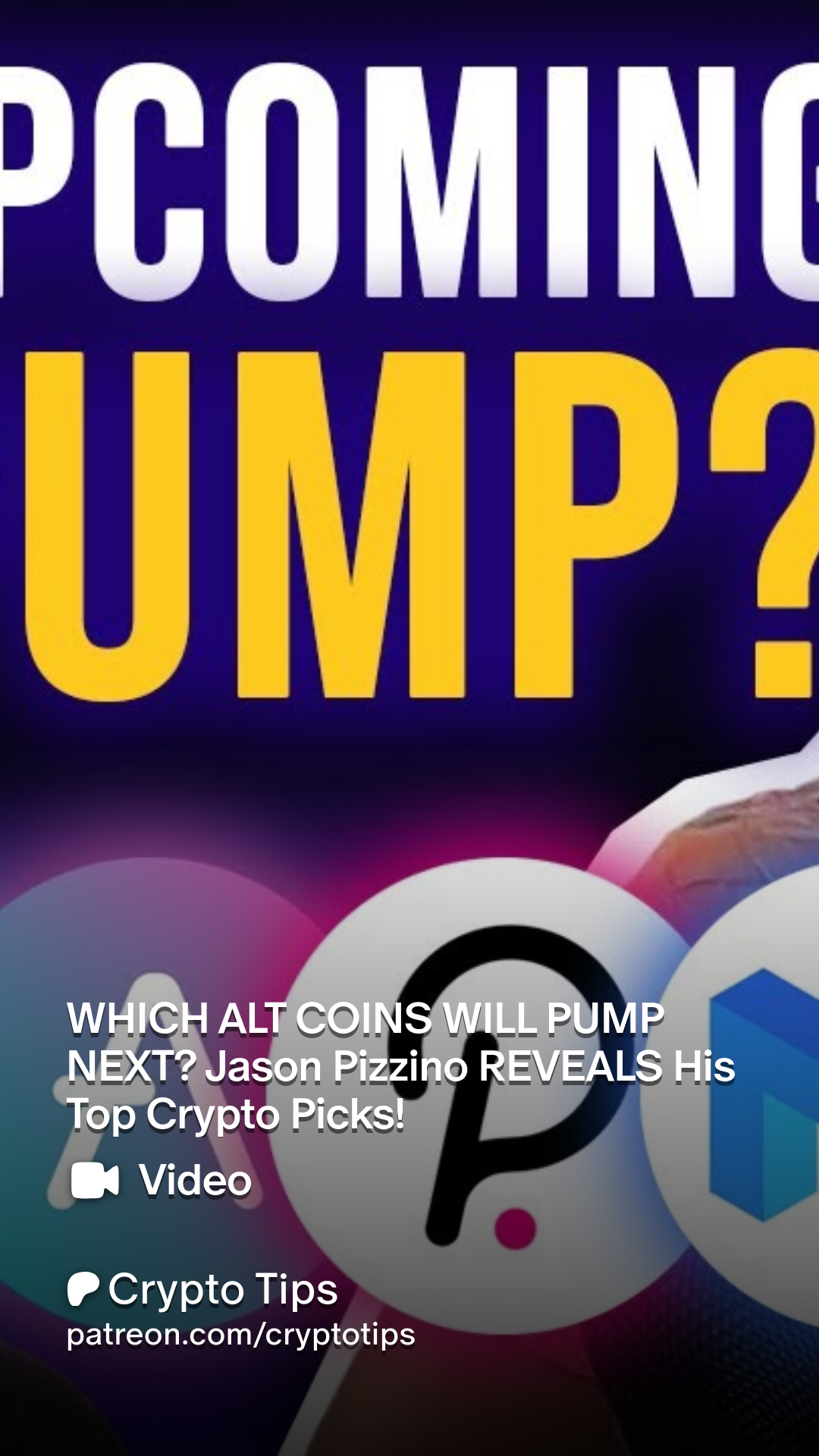 WHICH ALT COINS WILL PUMP NEXT? Jason Pizzino REVEALS His Top Crypto Picks!  | Patreon