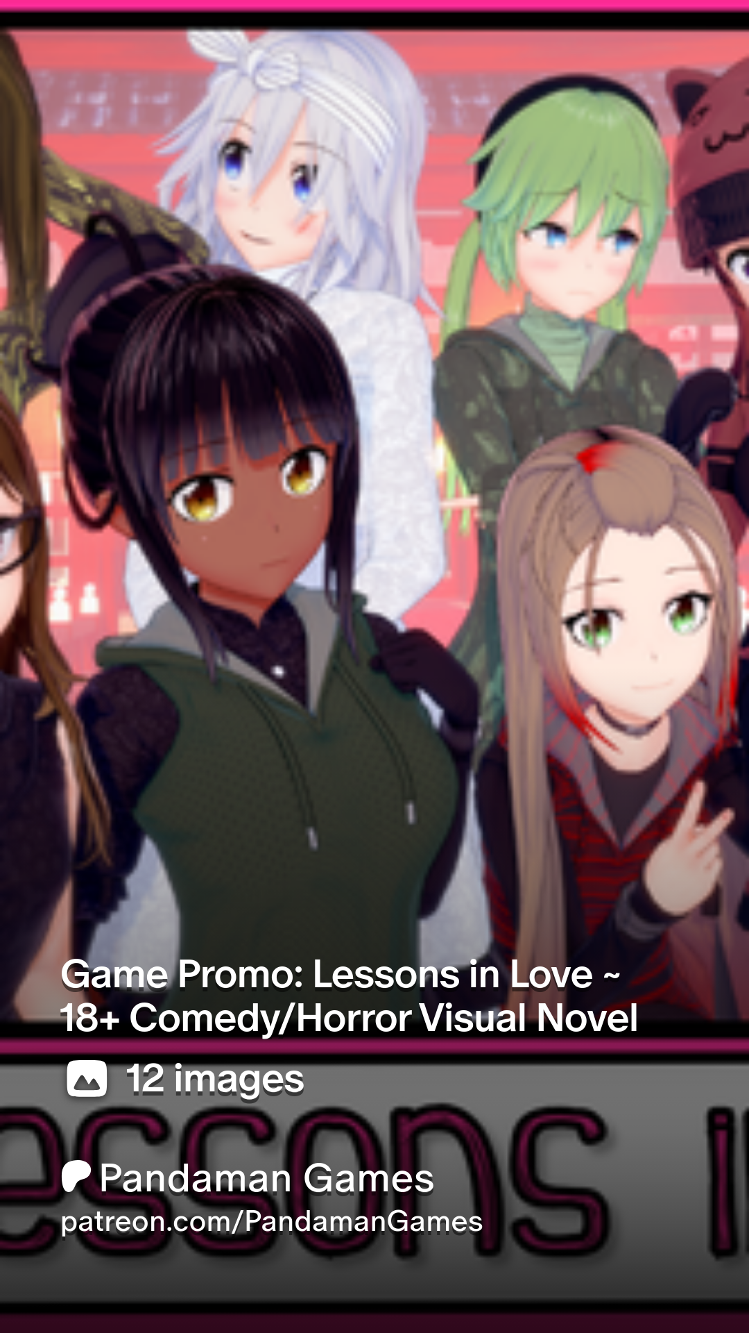 Game Promo: Lessons in Love ~ 18+ Comedy/Horror Visual Novel | Patreon