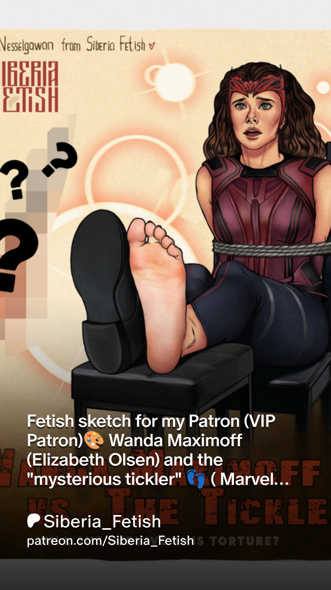 Fetish sketch for my Patron (VIP Patron) Wanda Maximoff (Elizabeth Olsen)  and the 