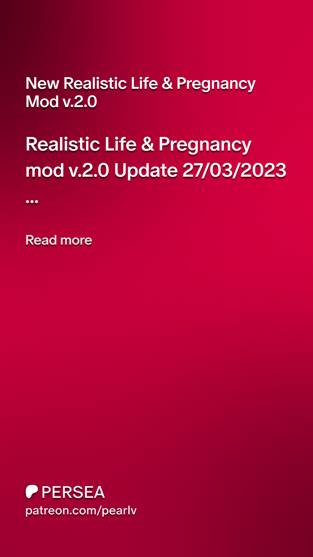 New Realistic Life & Pregnancy Mod v.2.0 | Patreon