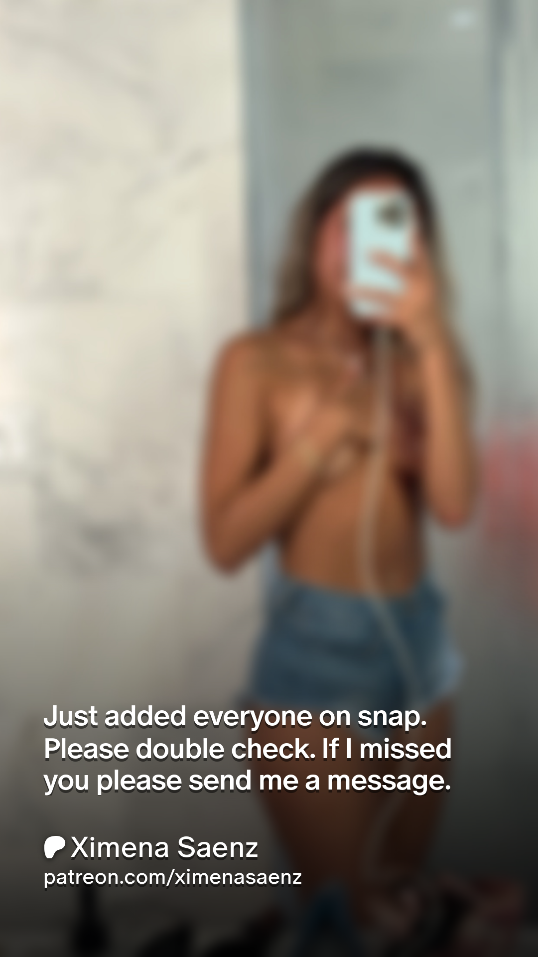Just added everyone on snap. Please double check. If I missed you please  send me a message. | Patreon