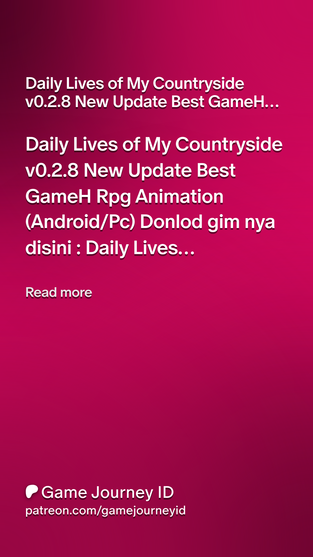 Daily Lives of My Countryside v0.2.8 New Update Best GameH Rpg Animation  (Android/Pc) | Patreon