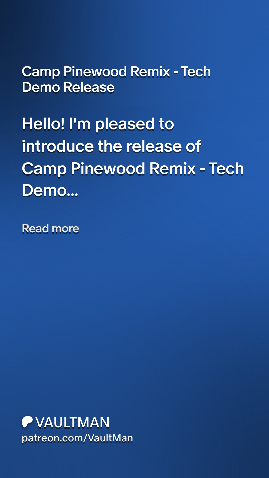 Camp Pinewood Remix - Tech Demo Release | Patreon