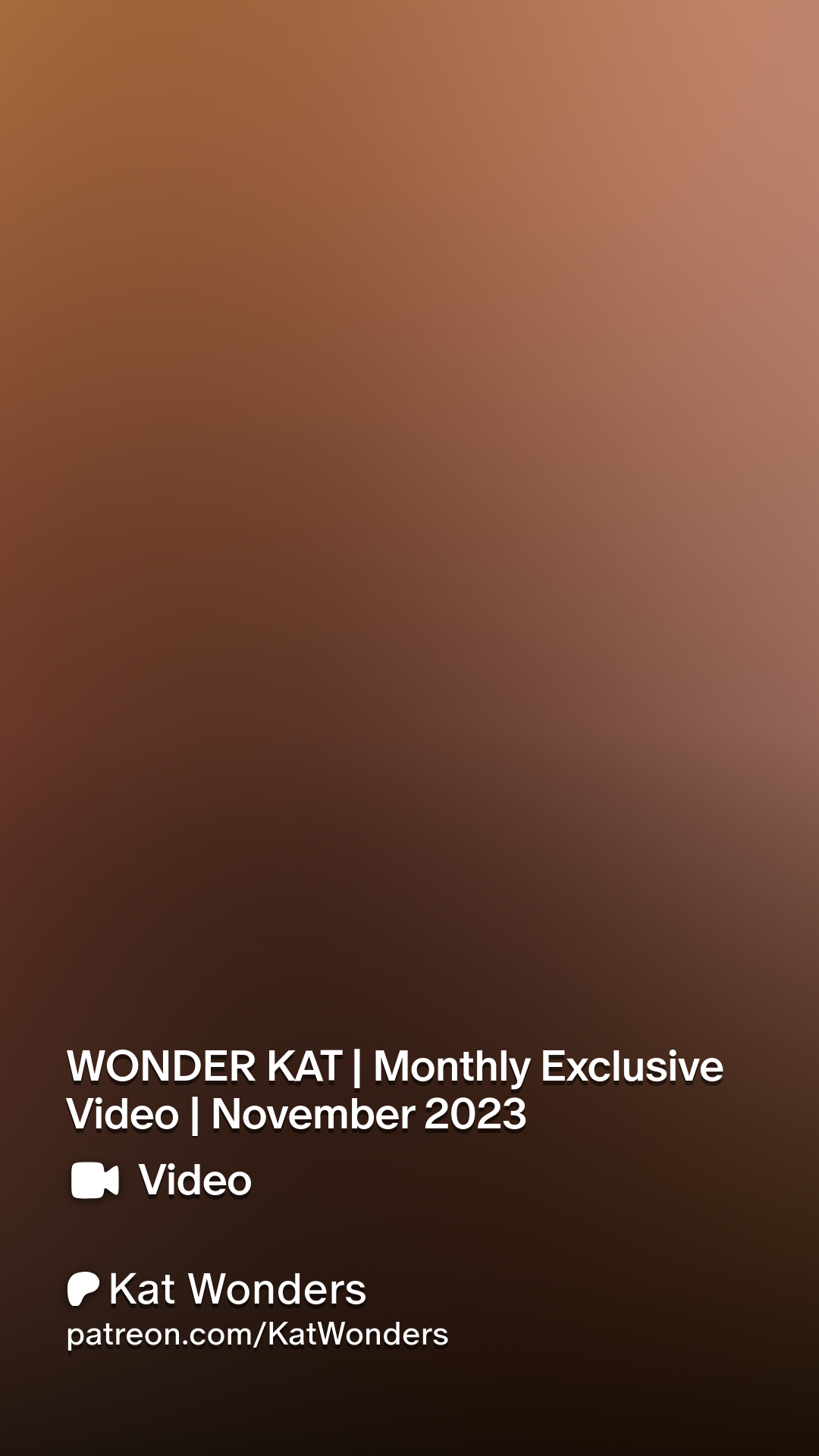 WONDER KAT | Monthly Exclusive Video | November 2023 | Patreon