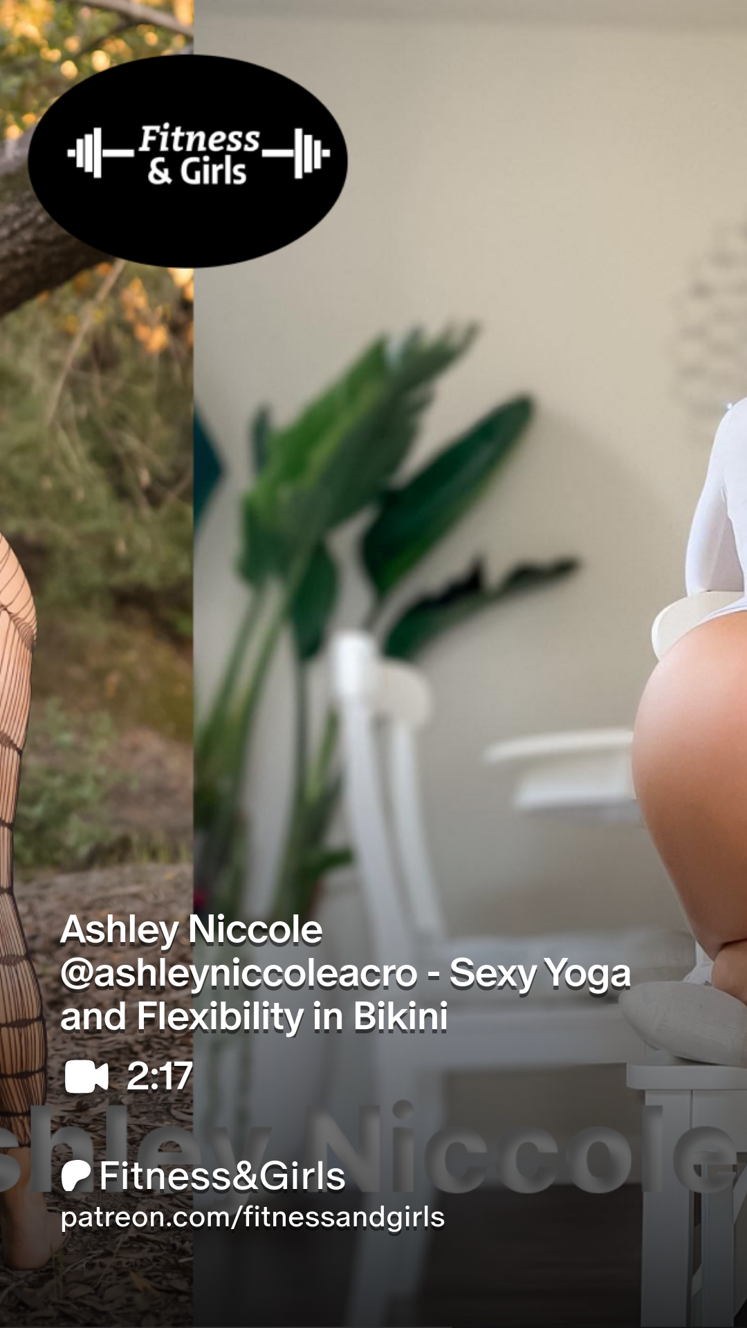 Ashleyniccoleacro in a bikini performing yoga on Patreon a hint of her curves