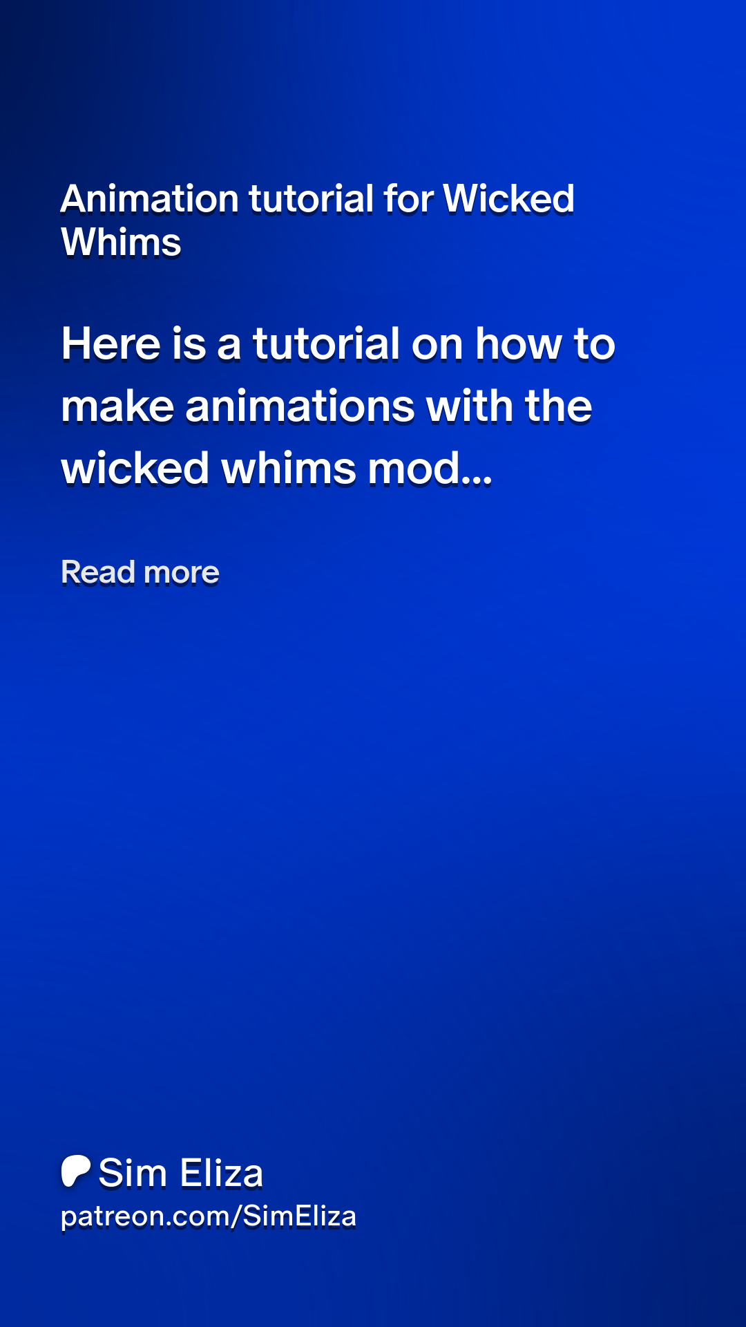 Animation tutorial for Wicked Whims | Patreon