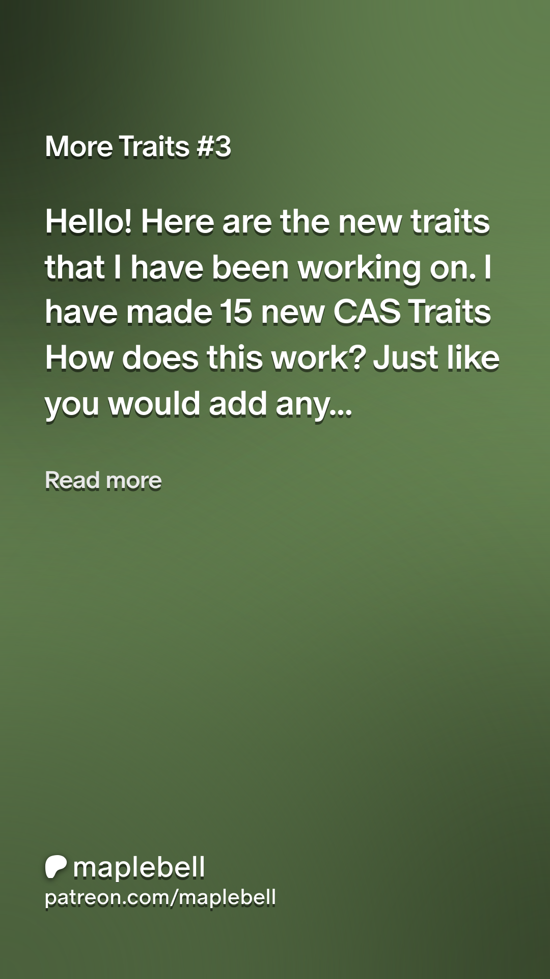 More Traits #3 | Patreon