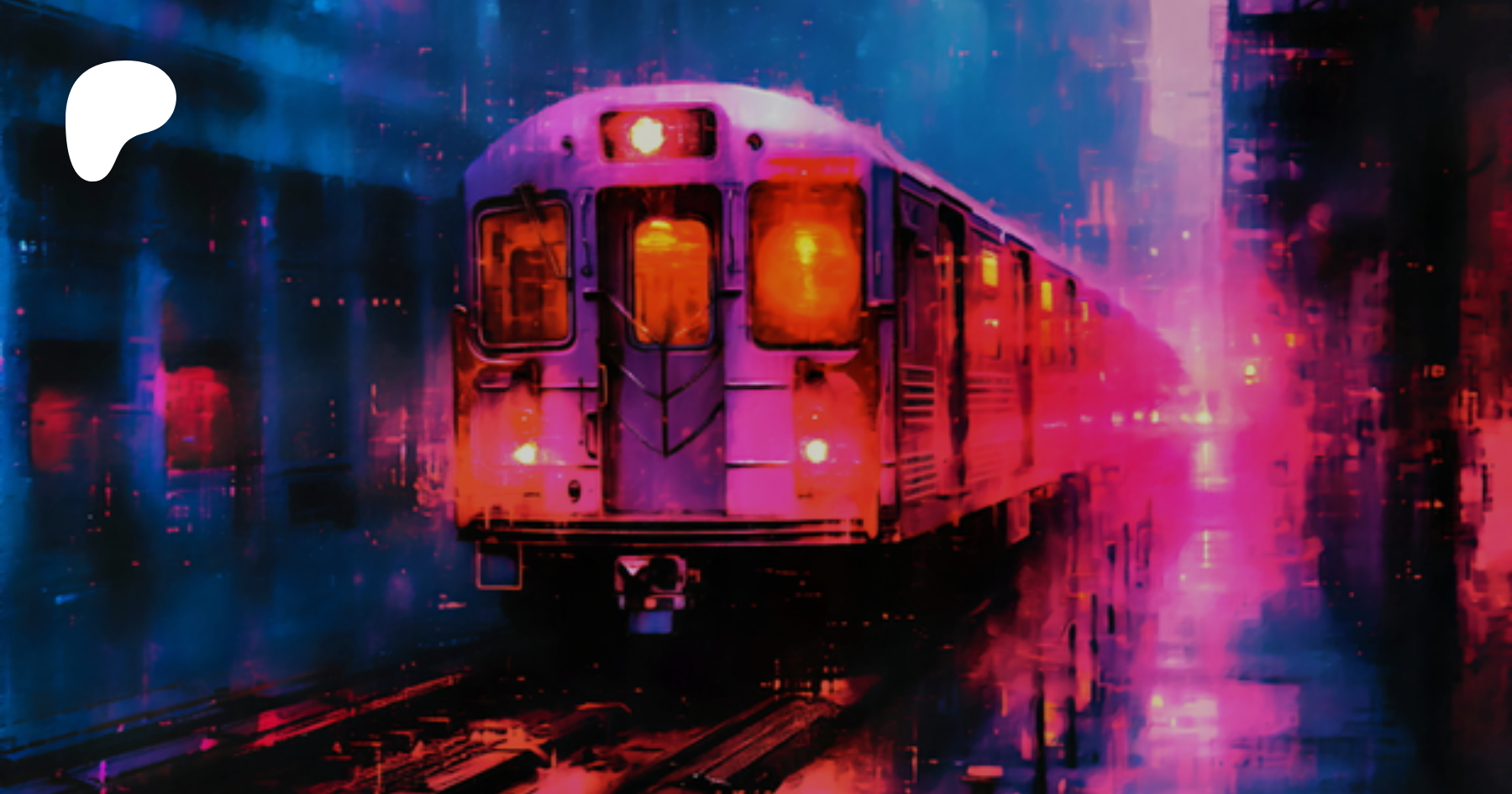 Imagini: Tren in stilul abstract albastru metalic (hi-res)