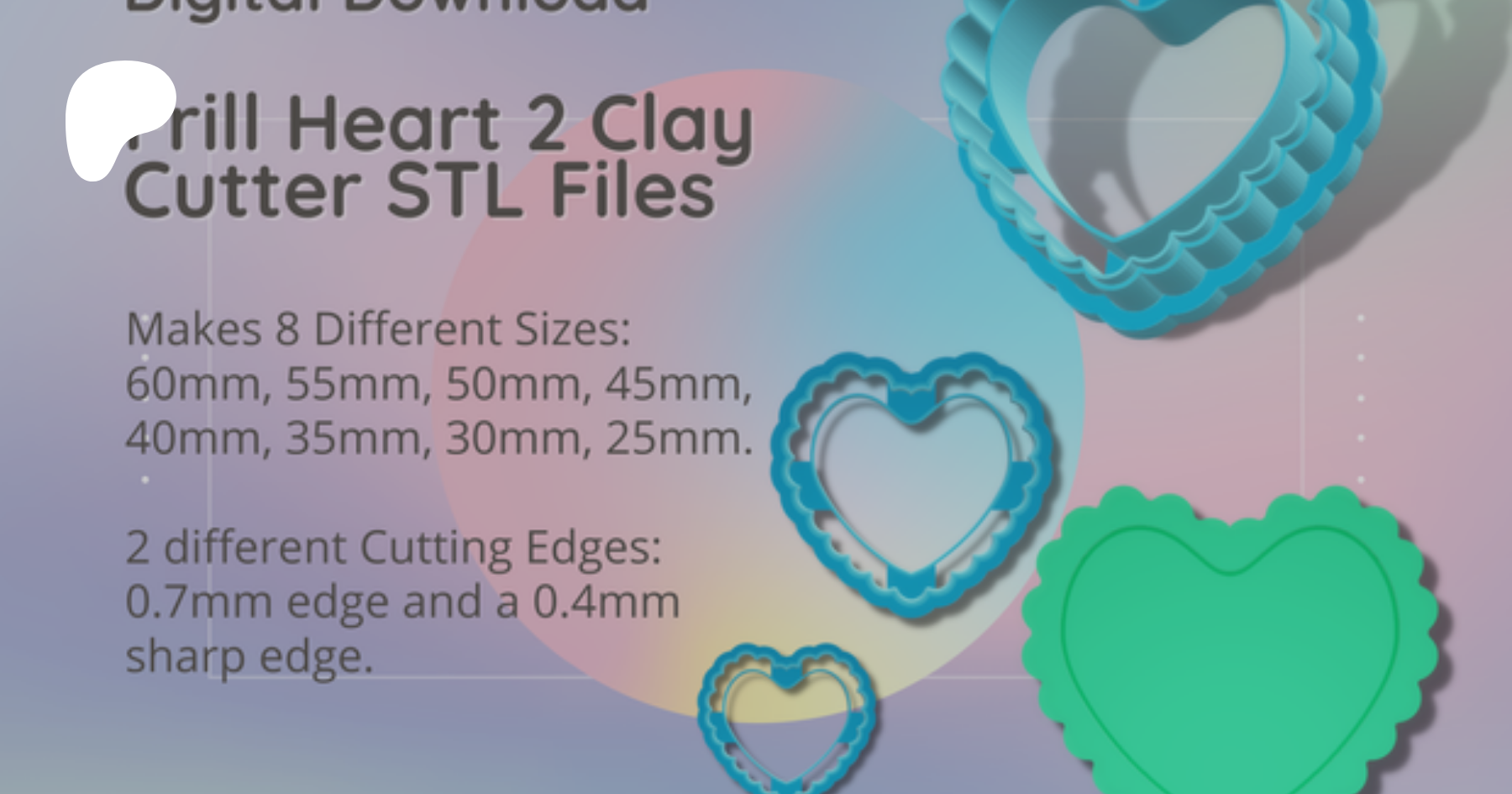 3D file Half Heart 1 Clay Cutter - Anti Valentines STL Digital
