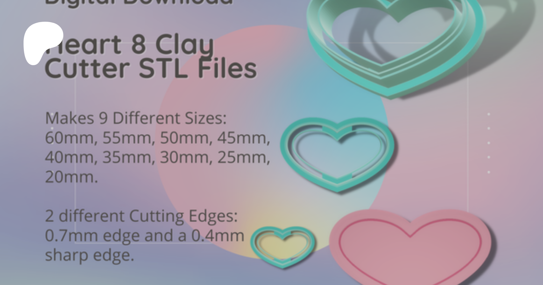 STL file MELTING HEART CLAY CUTTER SET 🫠・Model to download and