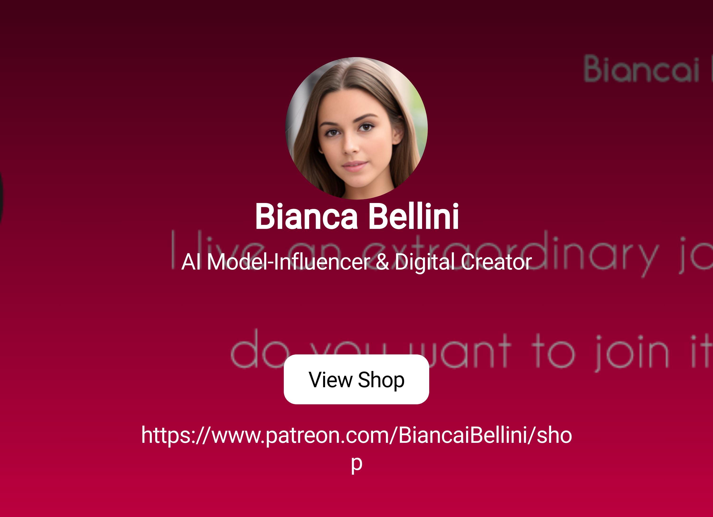 Bianca Bellini | AI Model-Influencer & Digital Creator | Patreon