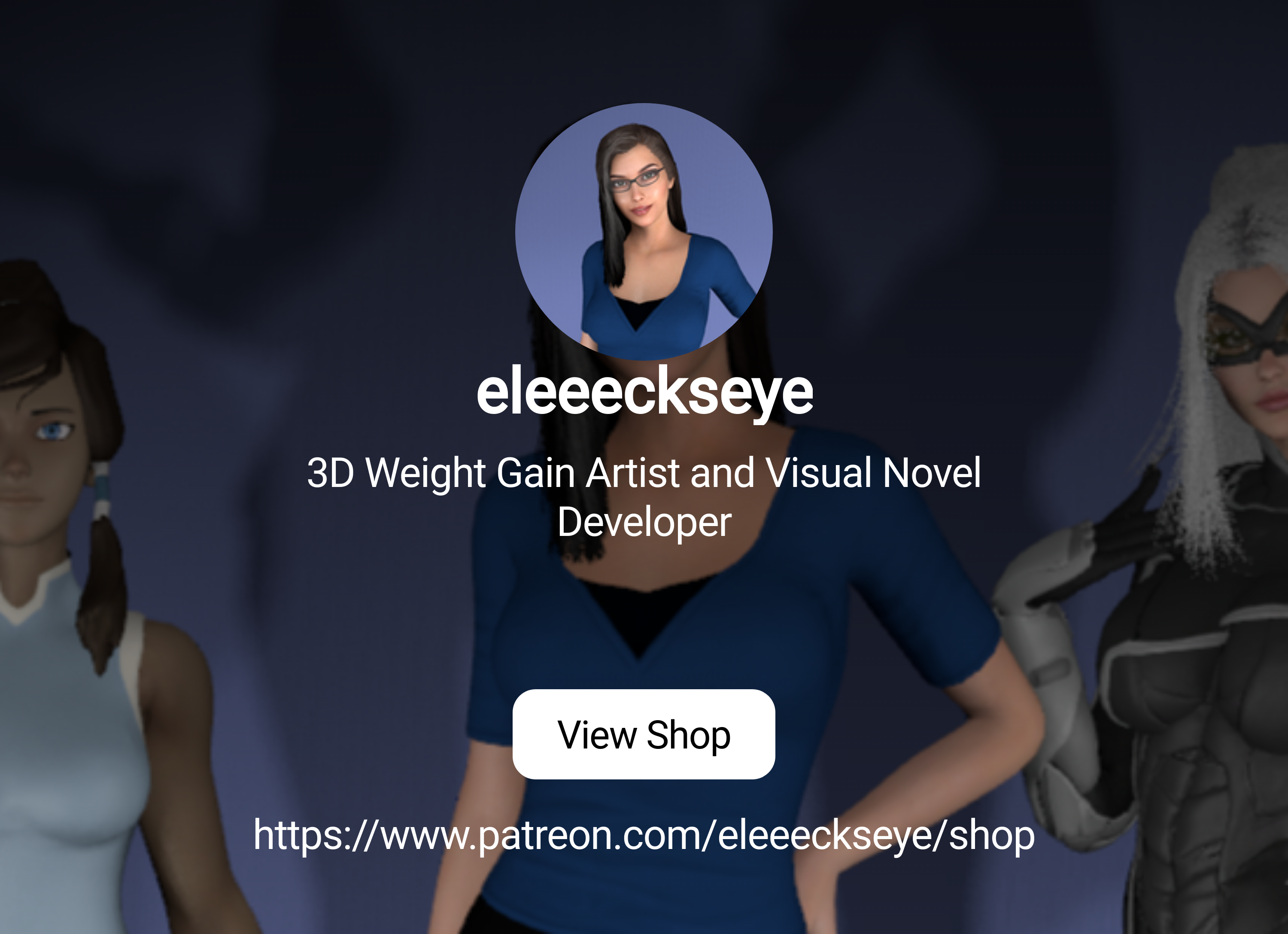 eleeeckseye | 3D Weight Gain Artist and Visual Novel Developer | Patreon