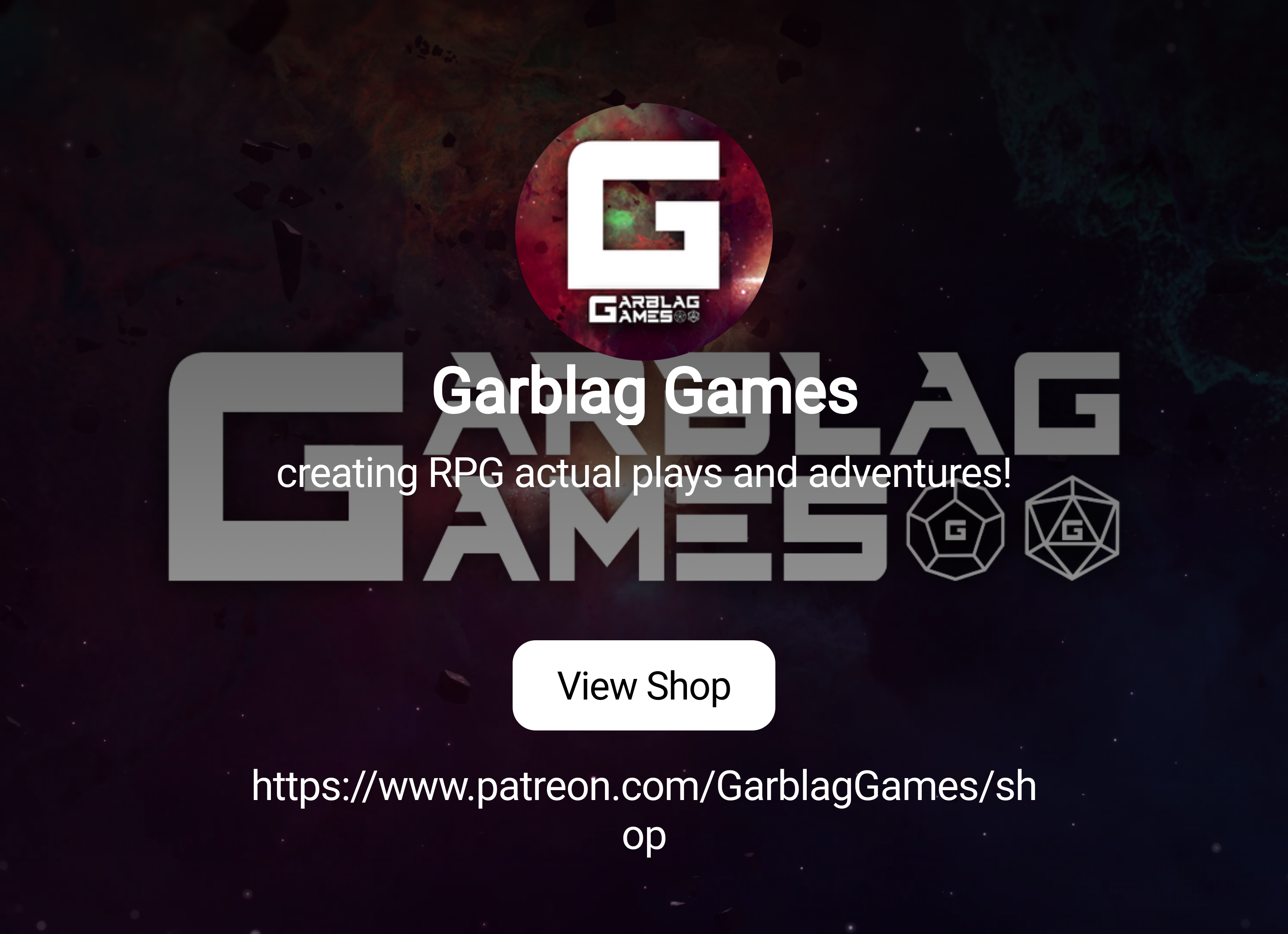 Garblag Games | creating RPG actual plays and adventures! | Patreon