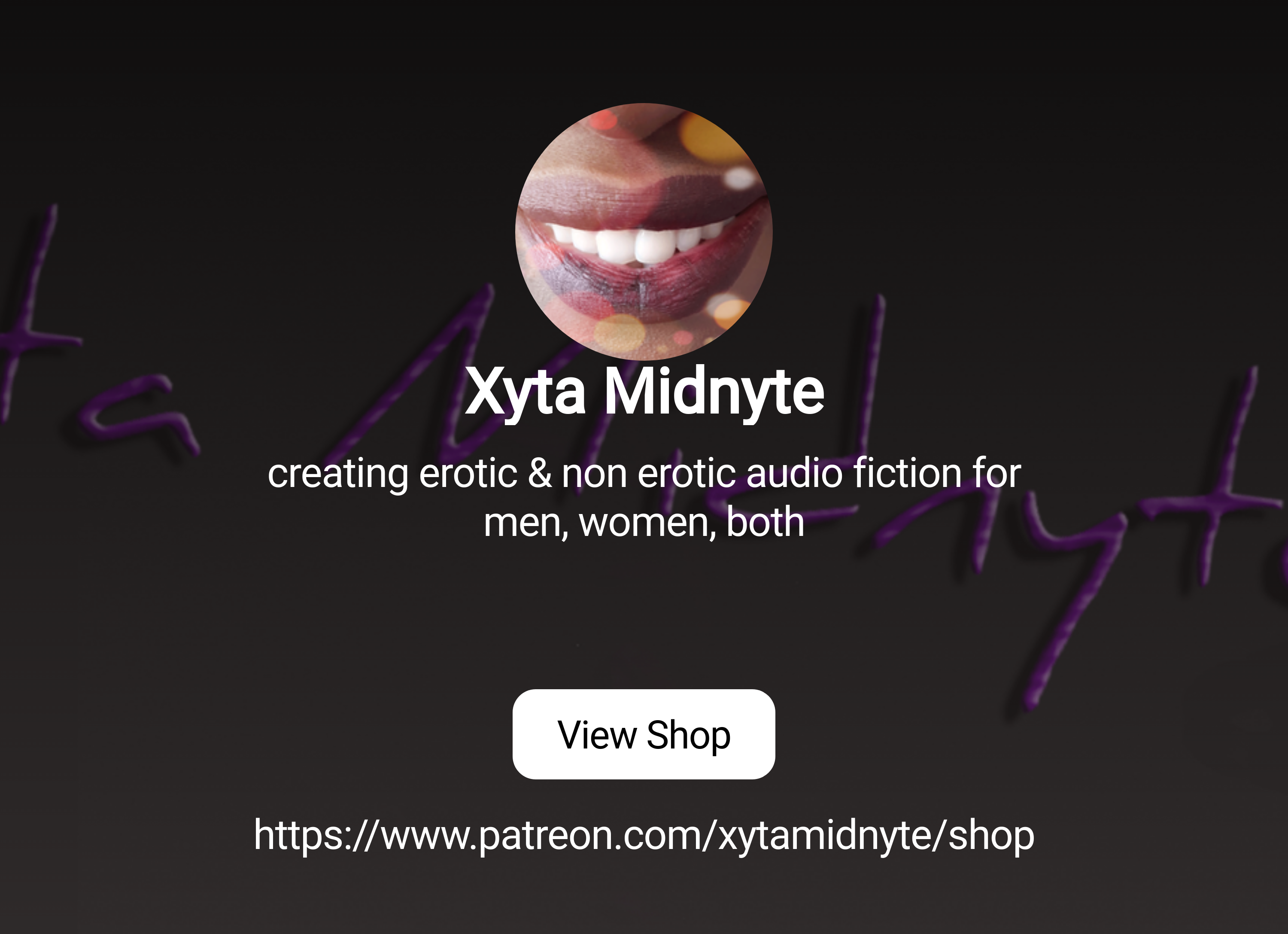 Xyta Midnyte | creating erotic & non erotic audio fiction for men, women,  both | Patreon