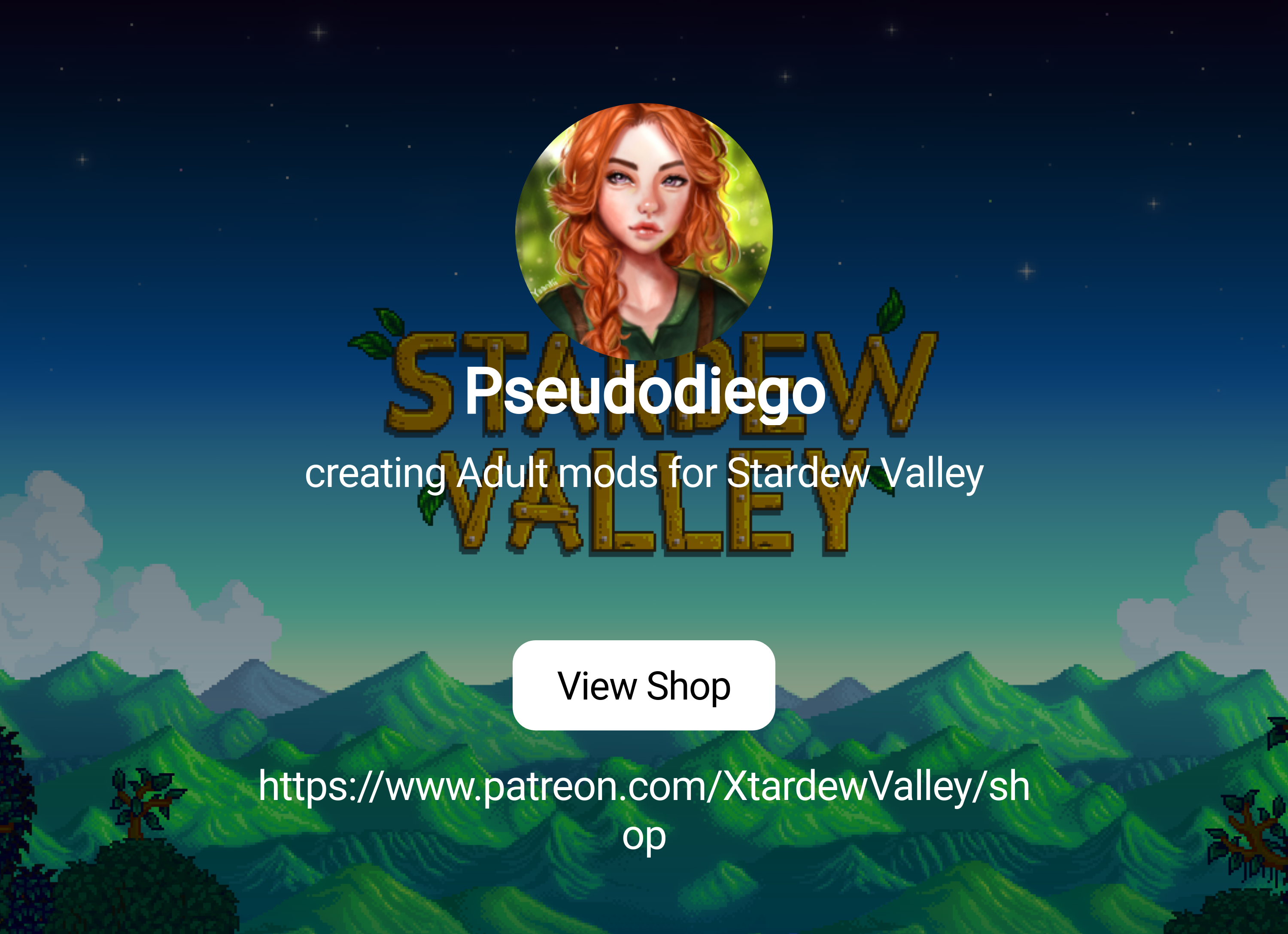 Pseudodiego | creating Adult mods for Stardew Valley | Patreon