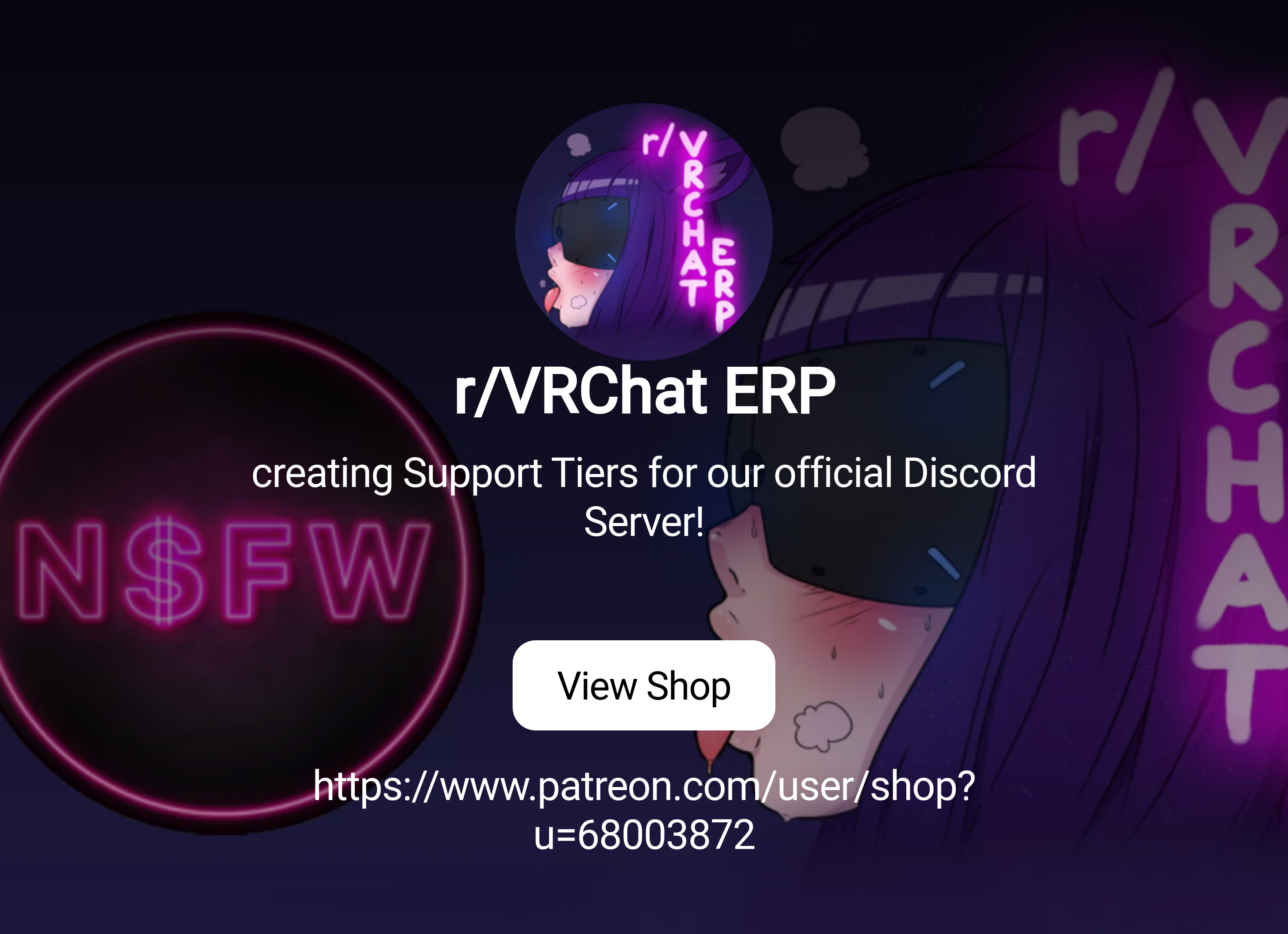 r/VRChat ERP | creating Support Tiers for our official Discord Server! |  Patreon