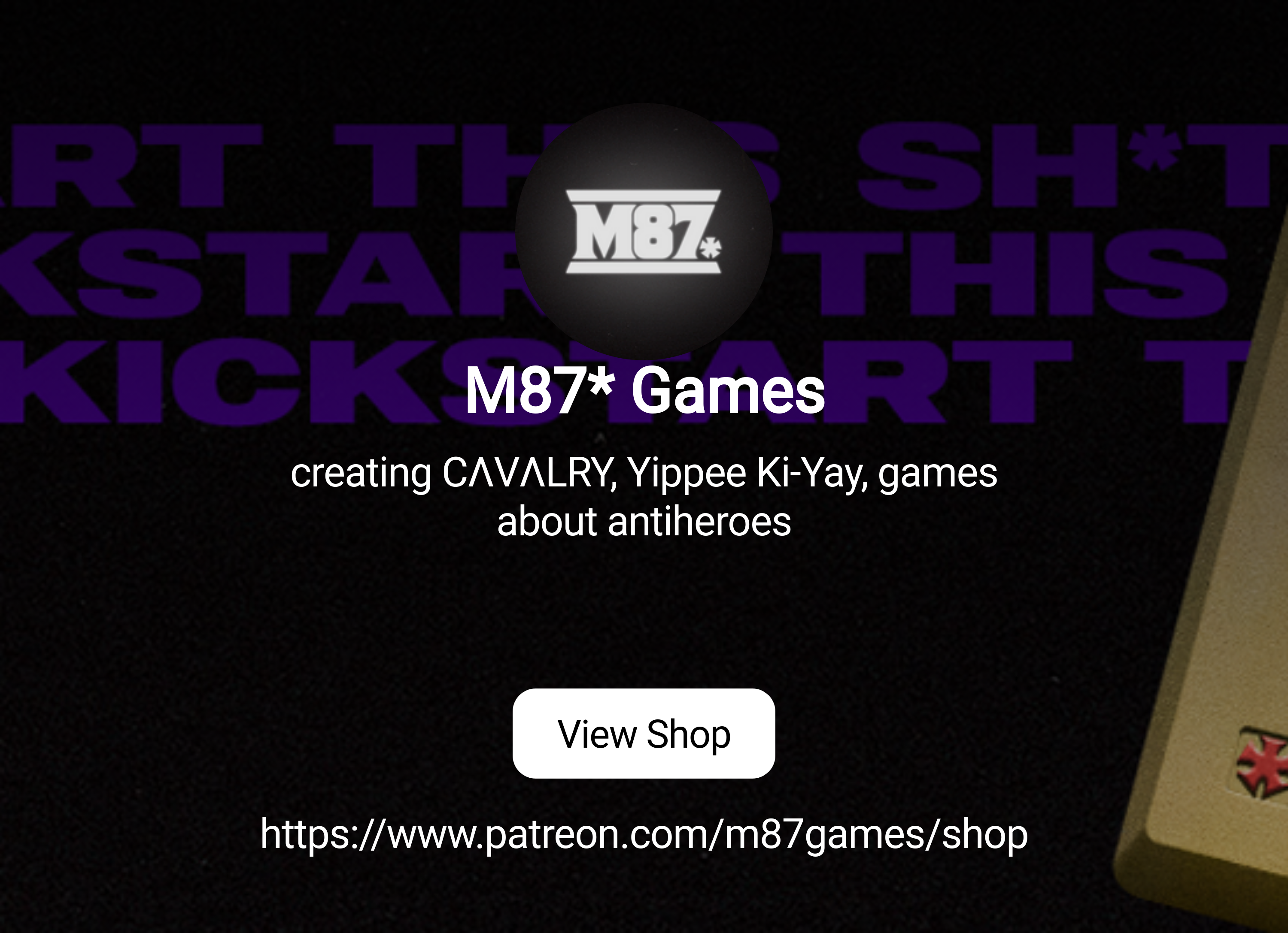 M87* Games | creating СΛVΛLRY, Yippee Ki-Yay, games about antiheroes |  Patreon