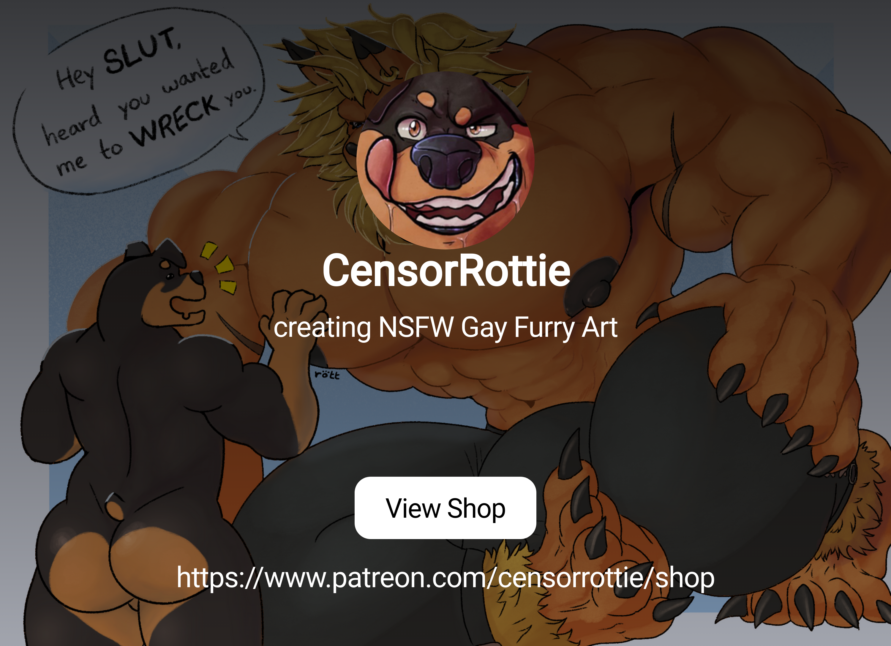 CensorRottie | creating NSFW Gay Furry Art | Patreon