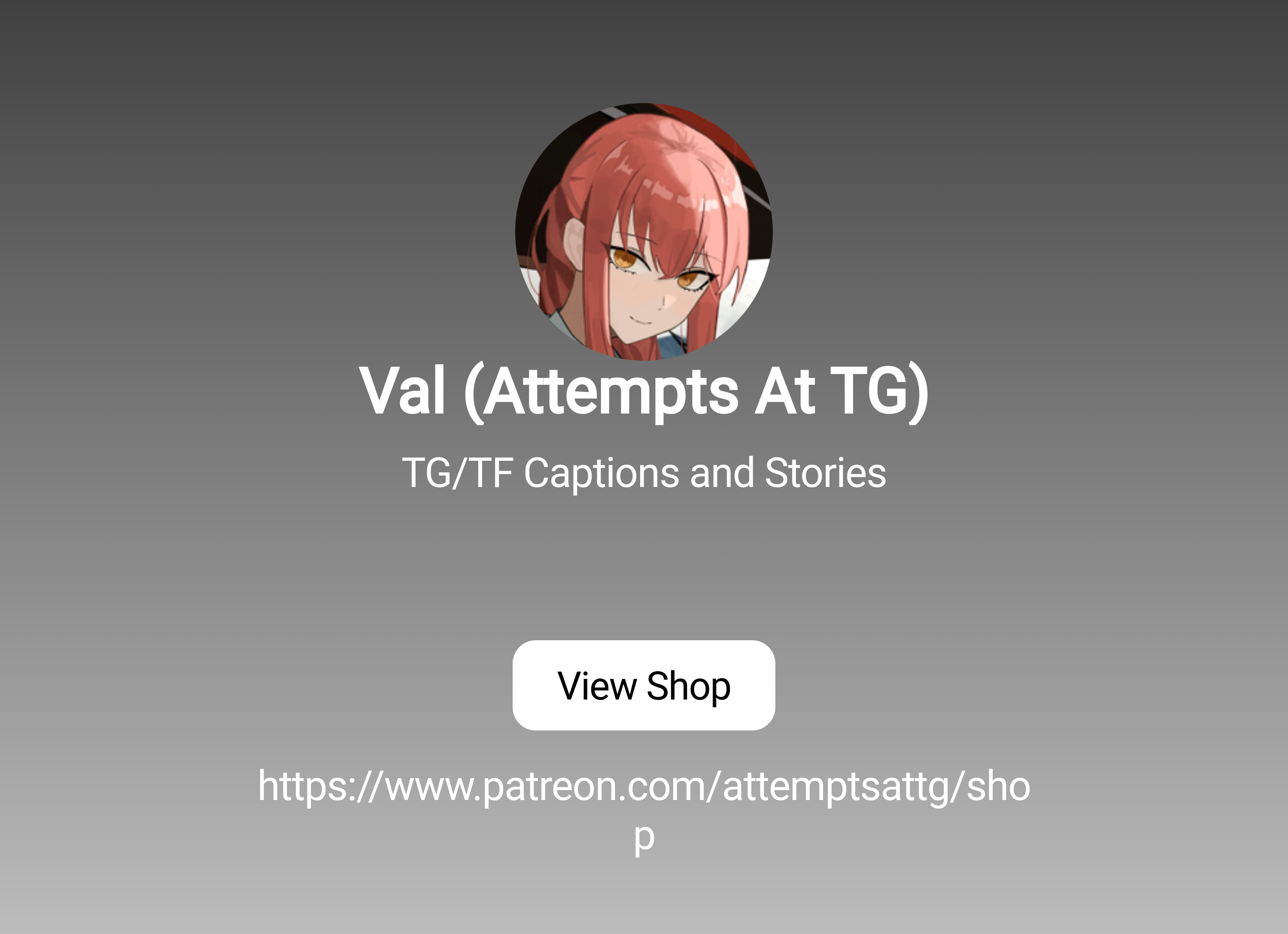 Val (Attempts At TG) | TG/TF Captions and Stories | Patreon