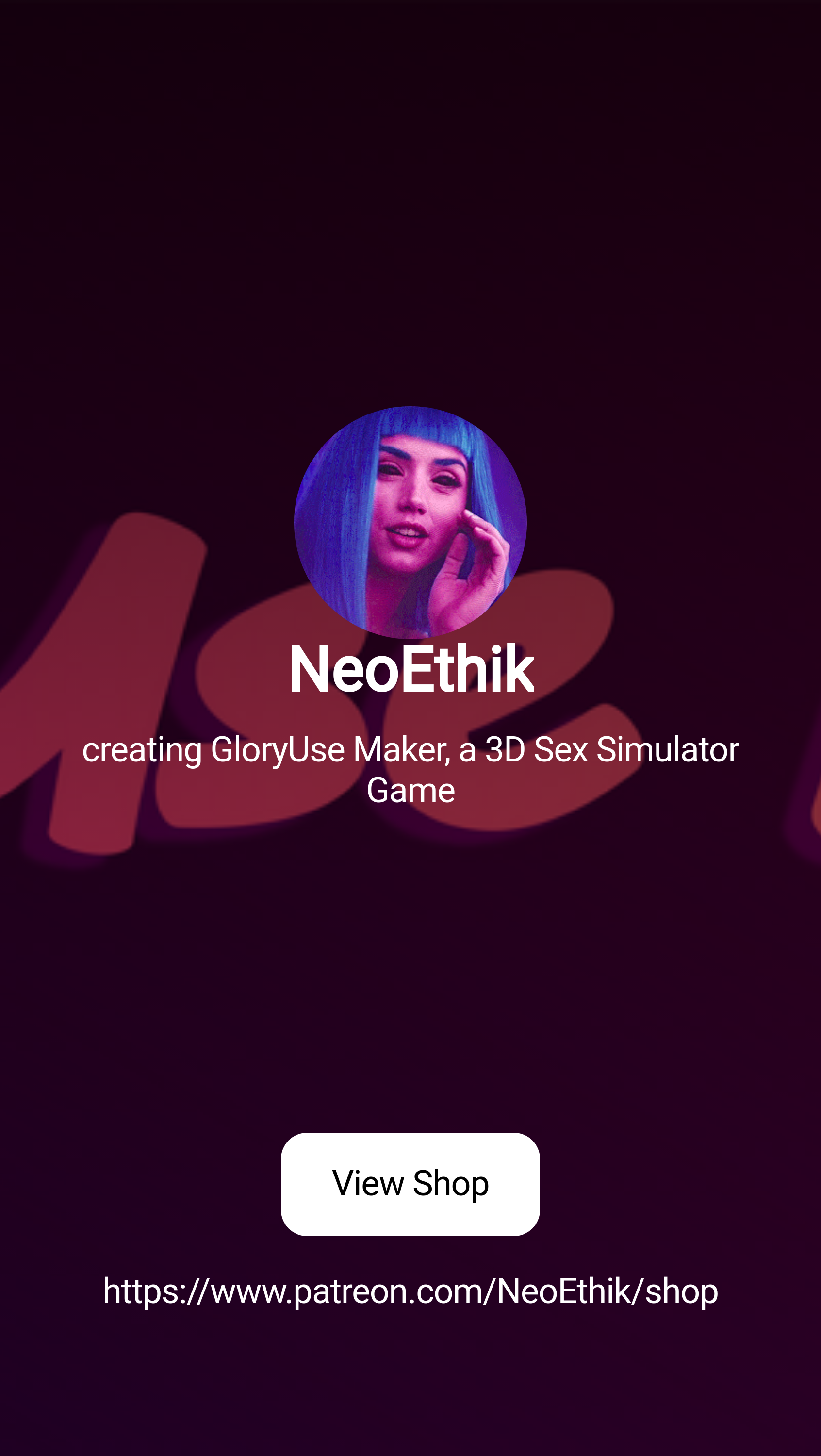 NeoEthik | creating GloryUse Maker, a 3D Sex Simulator Game | Patreon