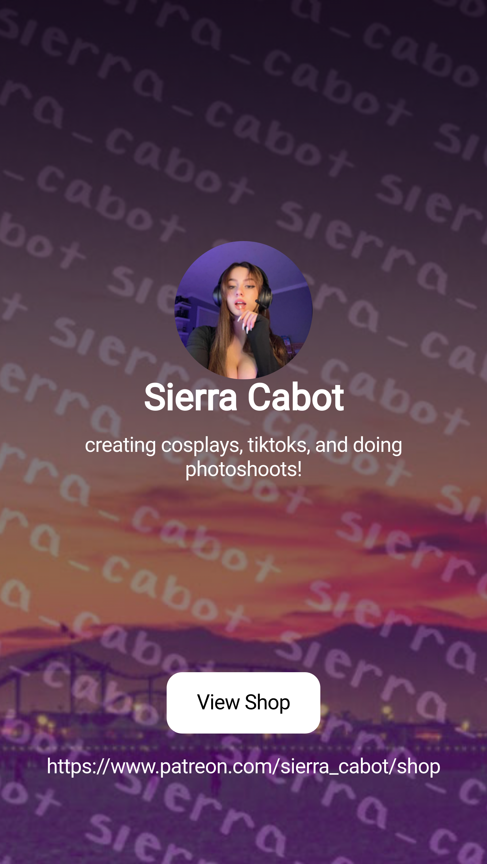 Sierra Cabot | creating cosplays, tiktoks, and doing photoshoots! | Patreon