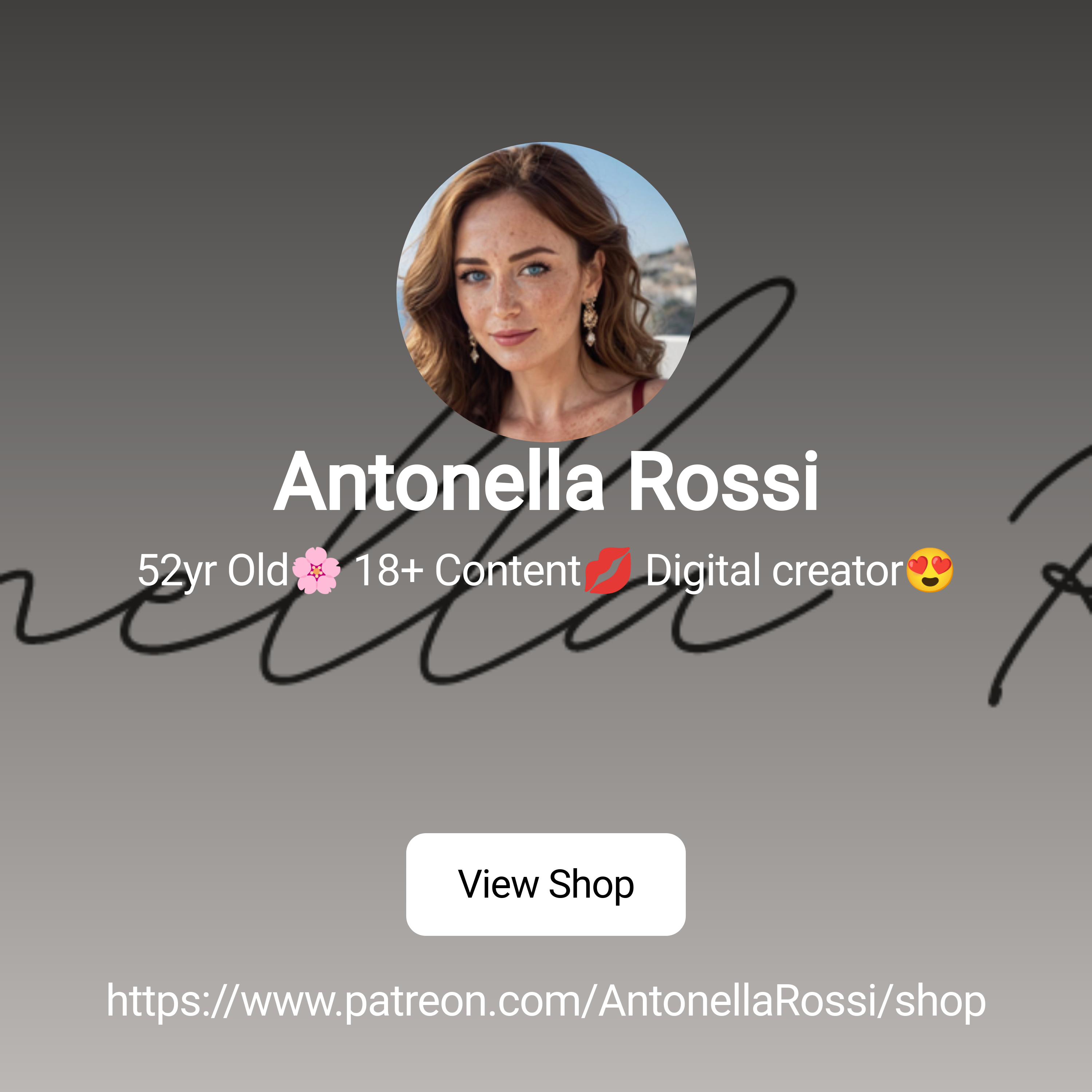 Antonella Rossi | 52yr Old🌸 18+ Content💋 Digital creator😍 | Patreon