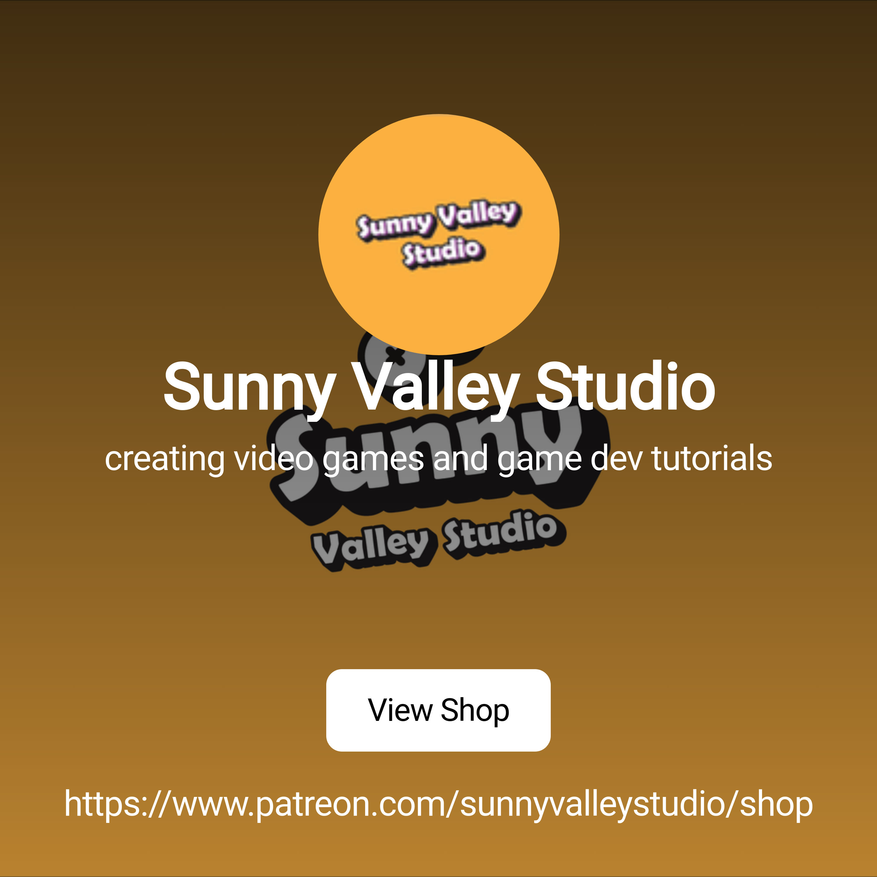 Sunny Valley Studio | creating video games and game dev tutorials | Patreon