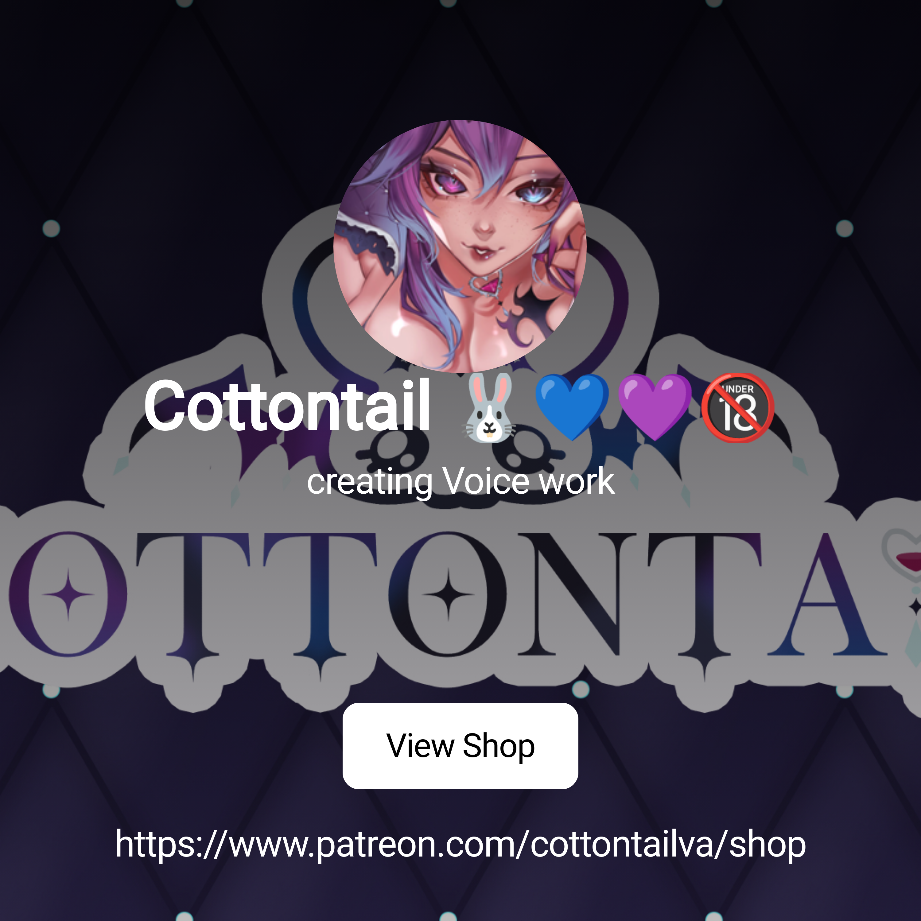 Cottontail 🐰💙💜🔞 | creating Voice work | Patreon