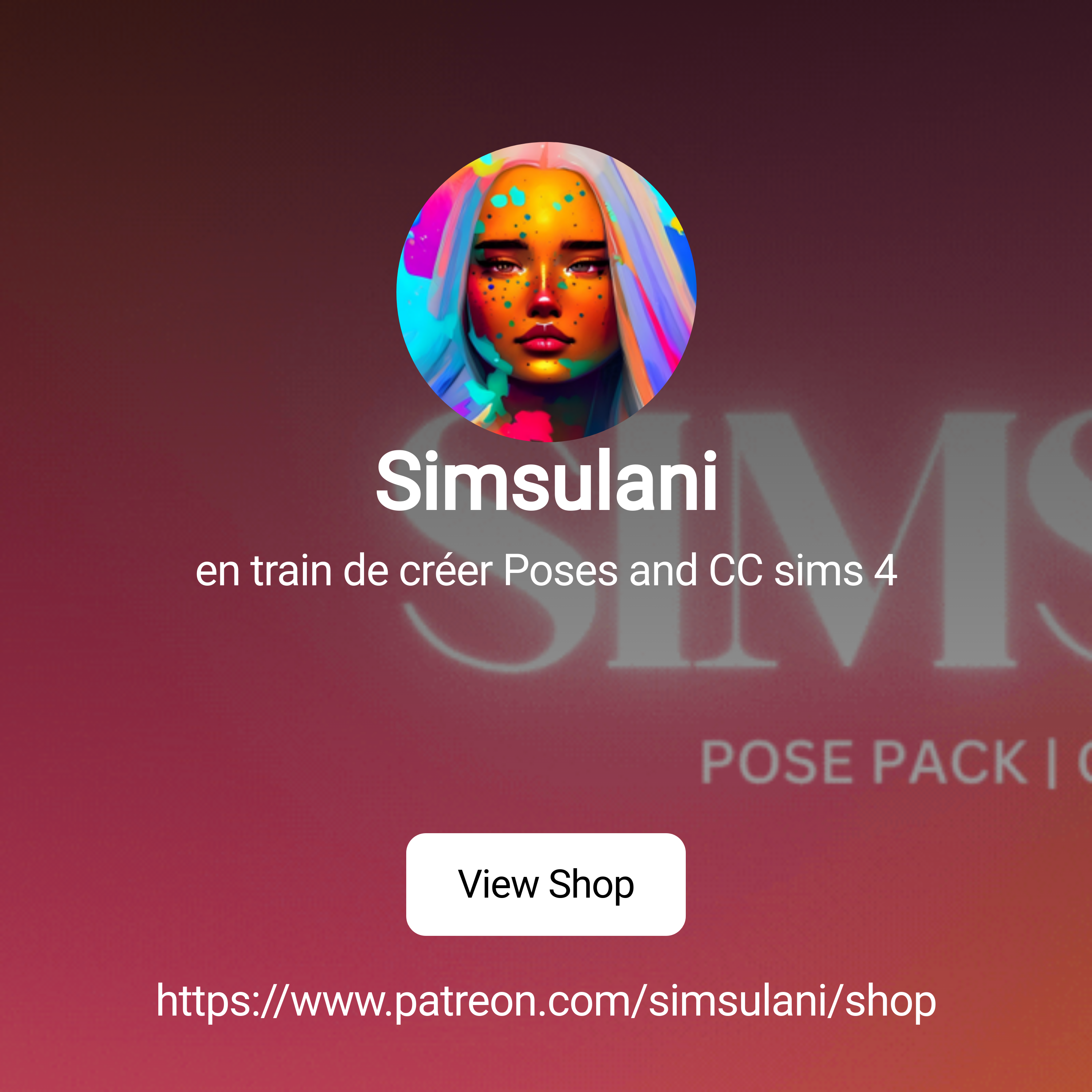 Simsulani | en train de créer Poses and CC sims 4 | Patreon