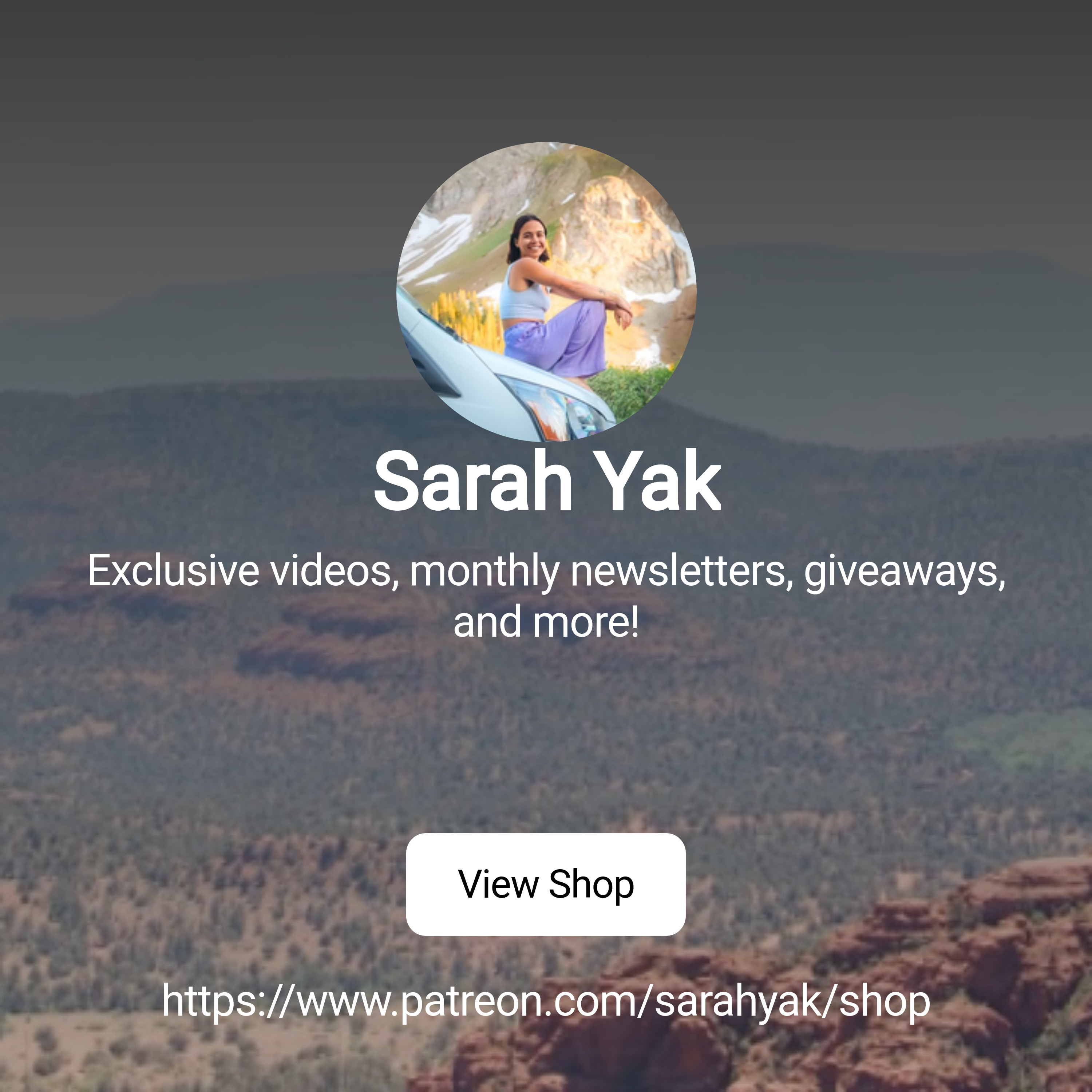 Sarah Yak | Exclusive videos, monthly newsletters, giveaways, and more! |  Patreon