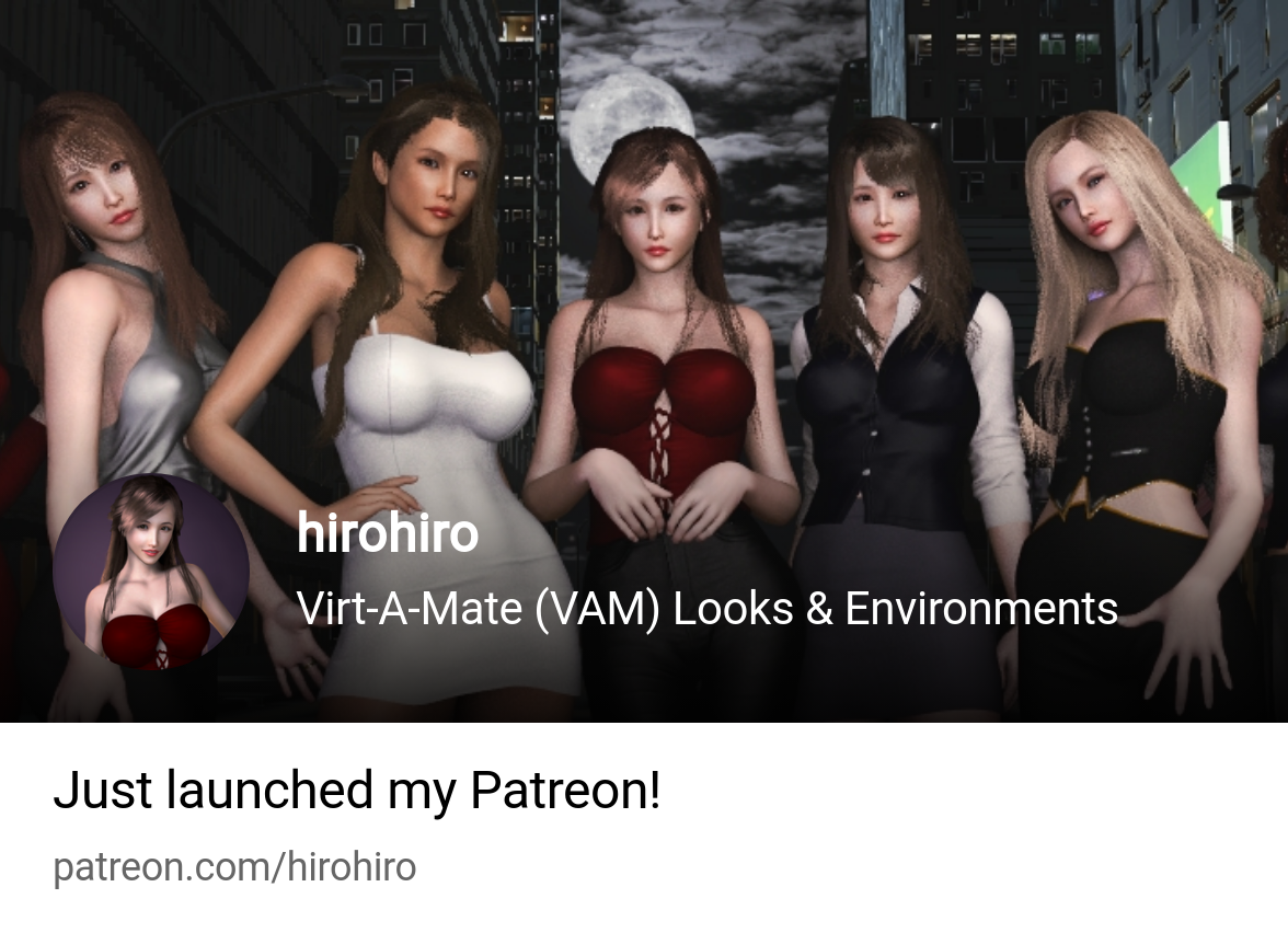 hirohiro | Virt-A-Mate (VAM) resource creator | Patreon