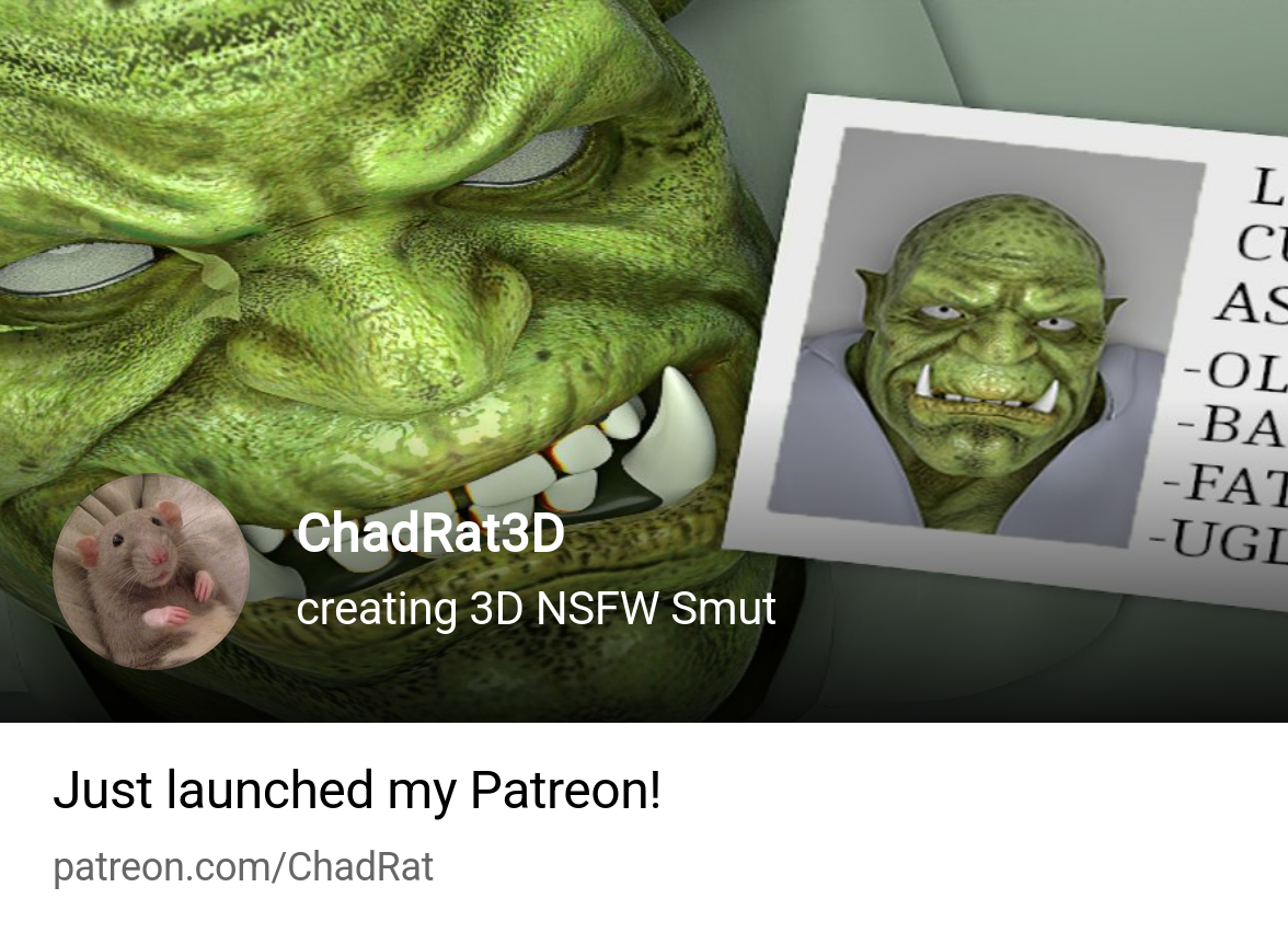 ChadRat3D | creating 3D NSFW Smut | Patreon