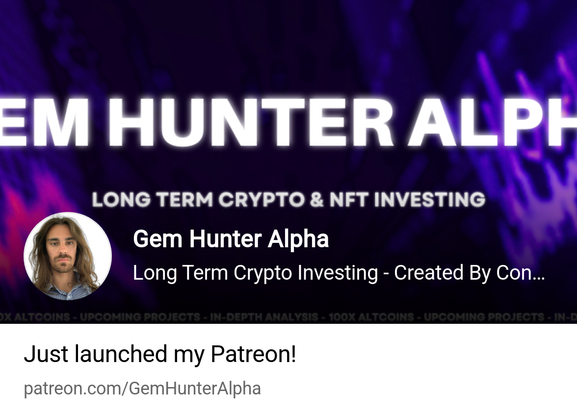 Gem Hunter Alpha | Long Term Crypto & NFT Investing - Created By Connor  On-Chain | Patreon