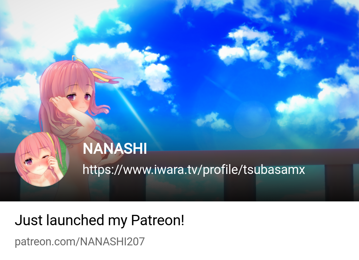 NANASHI | https://www.iwara.tv/profile/tsubasamx | Patreon