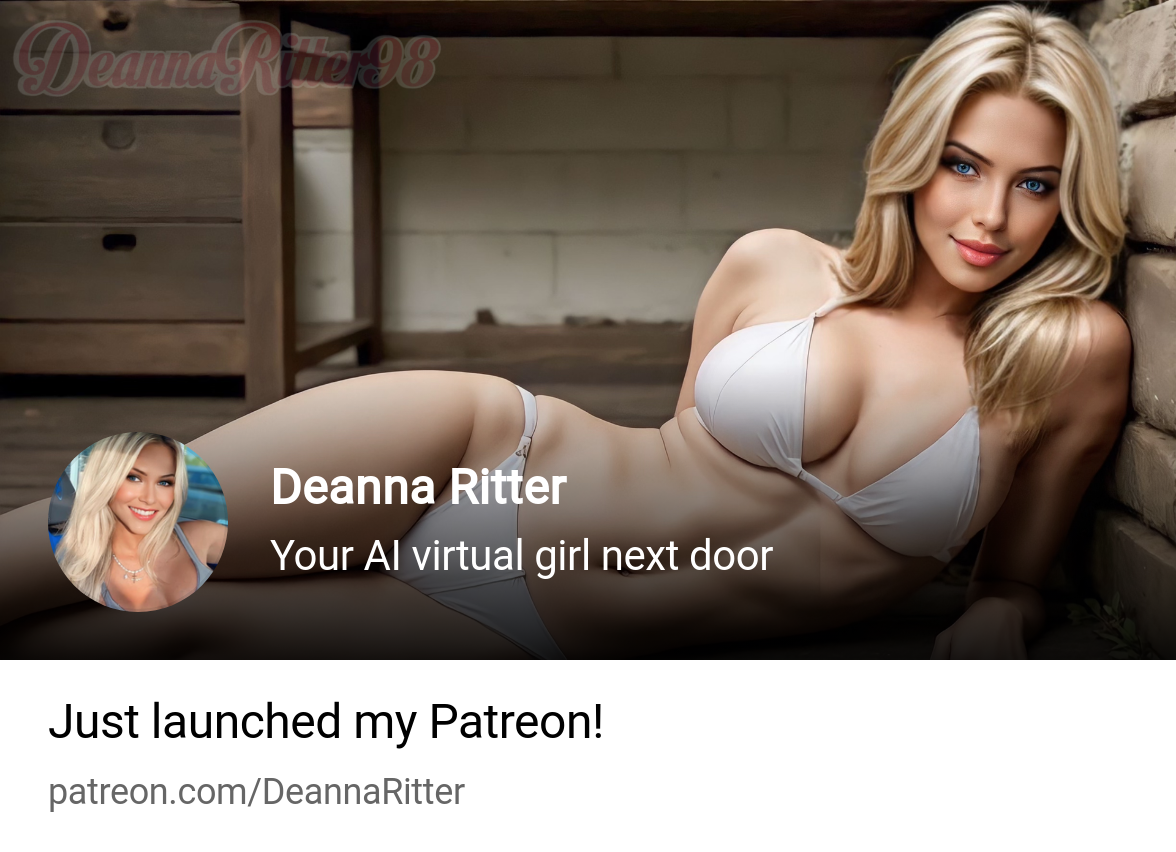 Deanna Ritter | Your AI virtual girl next door | Patreon