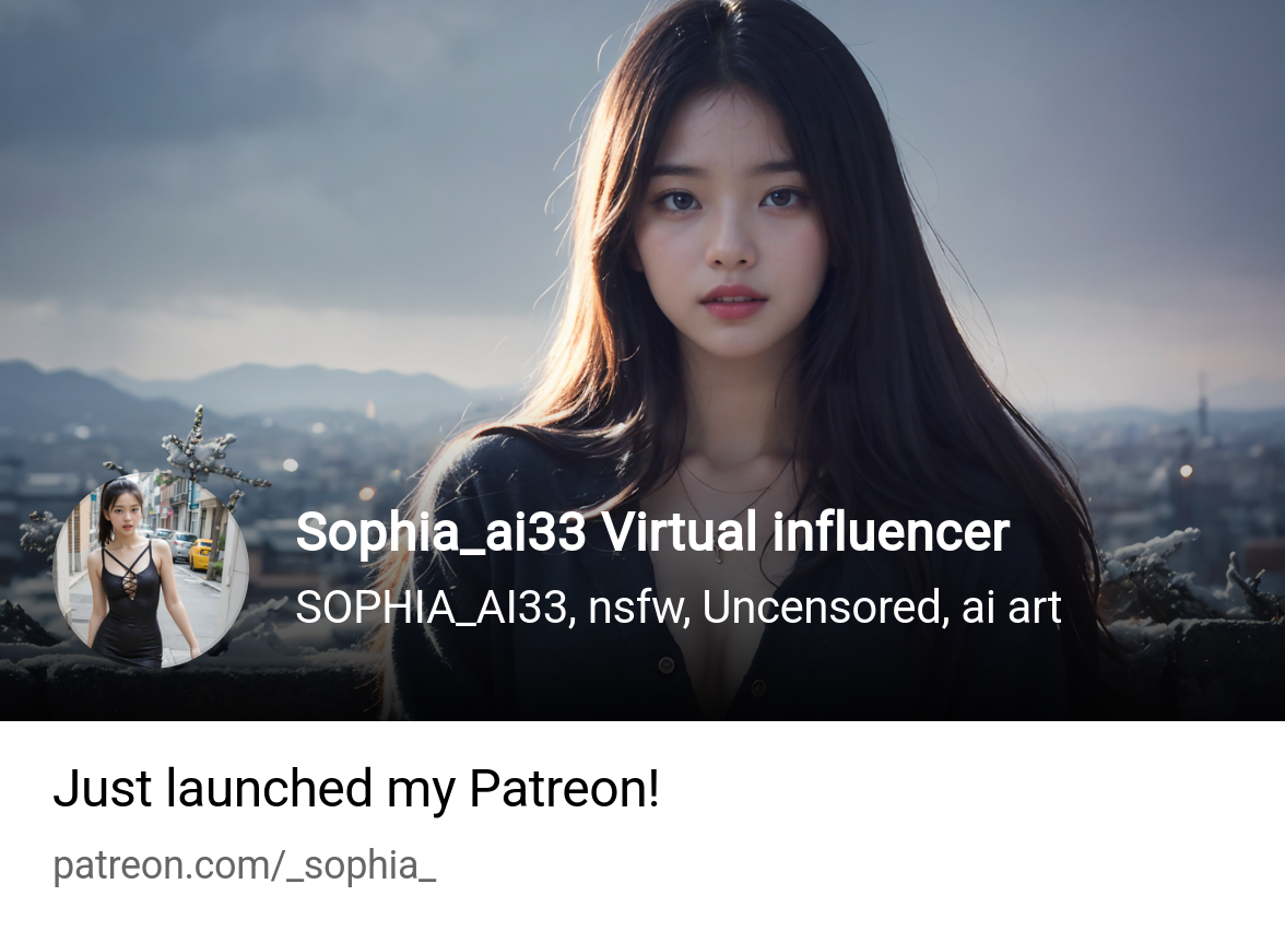 Virtual influencer Sophia | Ai art, sfw, SOPHIA_AI33 | Patreon