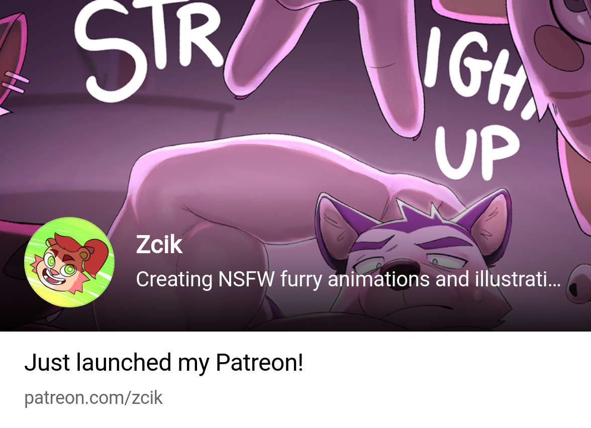 Zcik | Creating NSFW furry animations and illustrations | Patreon