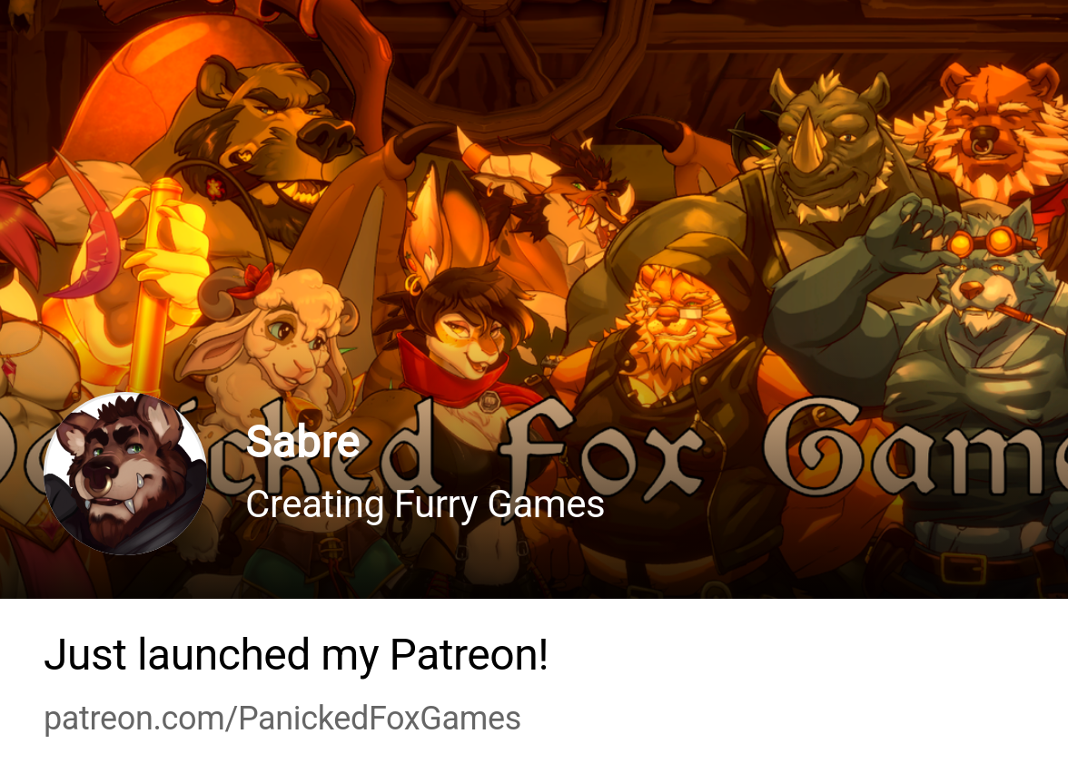 Sabre | Creating Furry Games | Patreon
