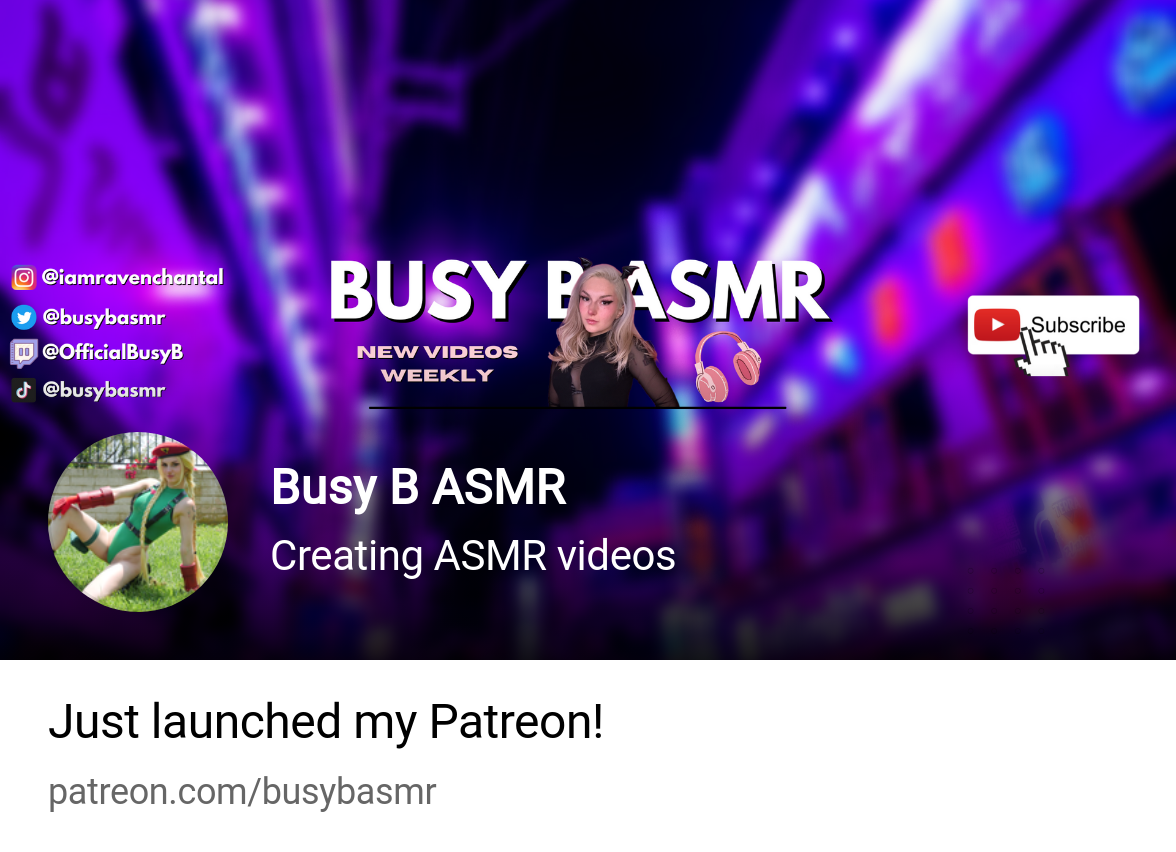 Busy B ASMR | Creating ASMR videos | Patreon