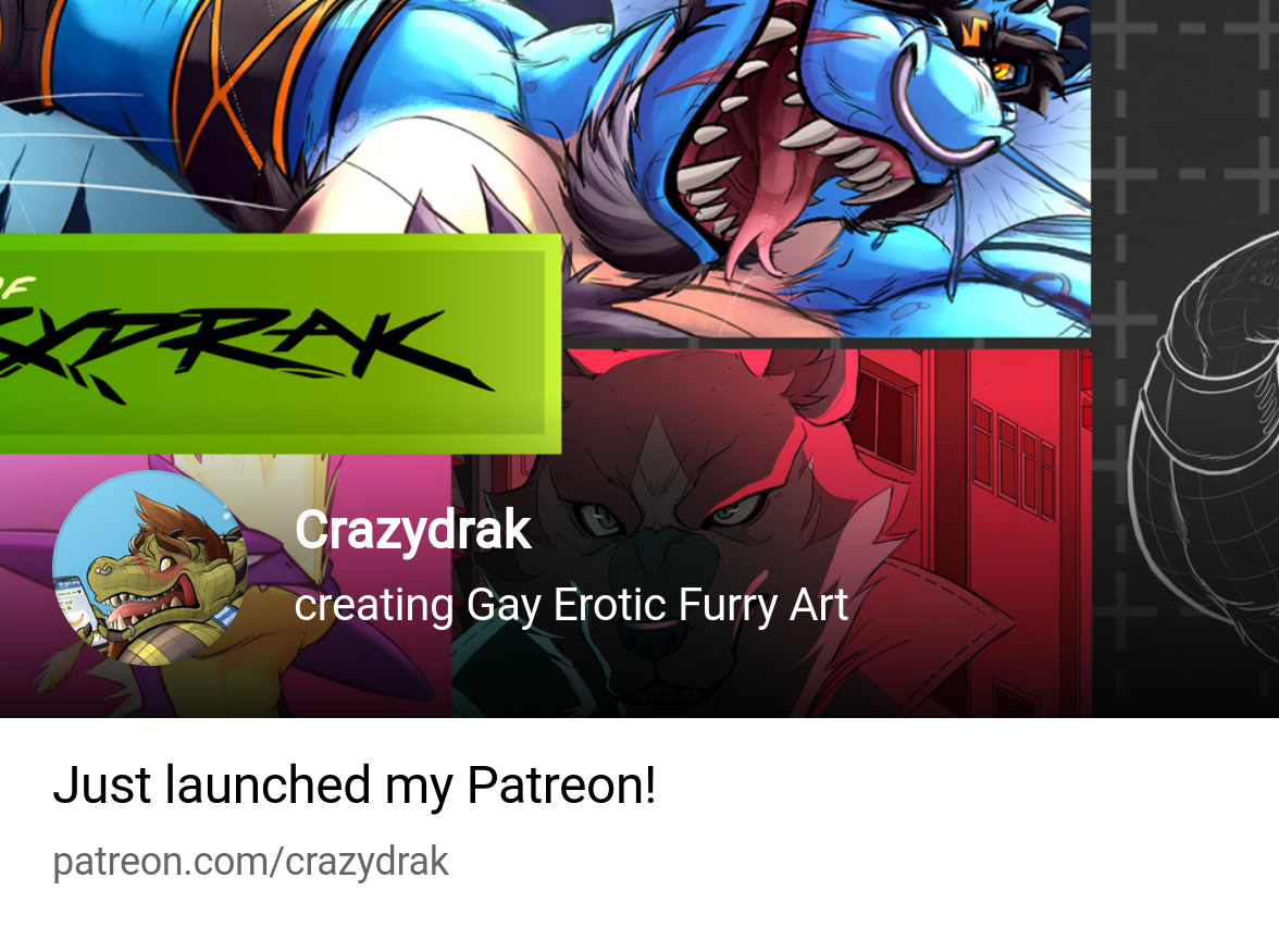 Crazydrak | creating Gay Erotic Furry Art | Patreon