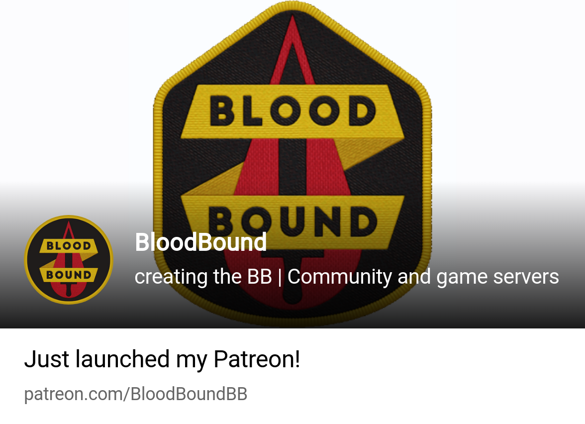 BloodBound | creating the BB | Community and game servers | Patreon